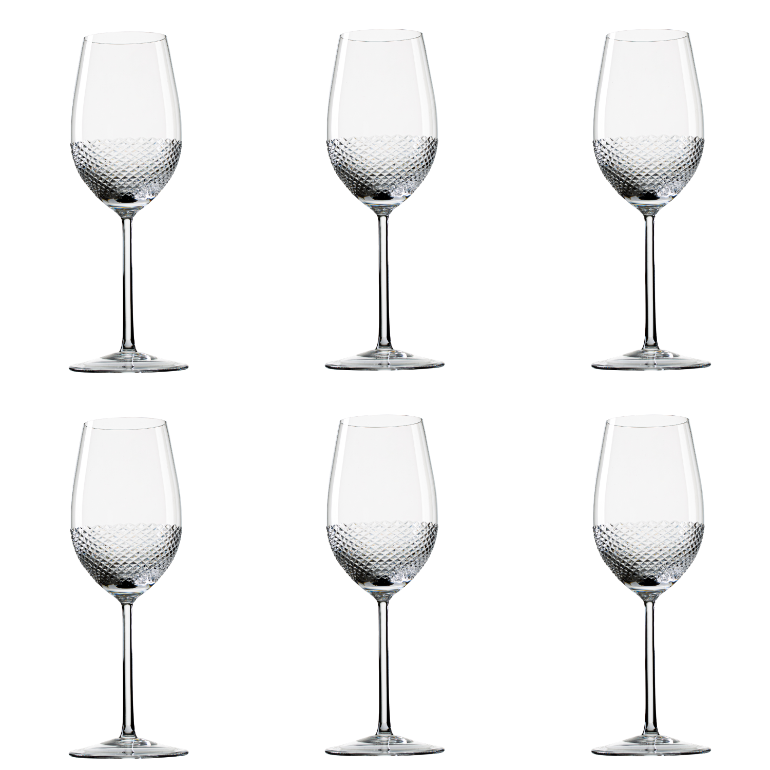 Jogo de 6 Taças de Cristal para Chardonnay Mozart Crystal By Frederico Strauss - 360ml - Sinfonia