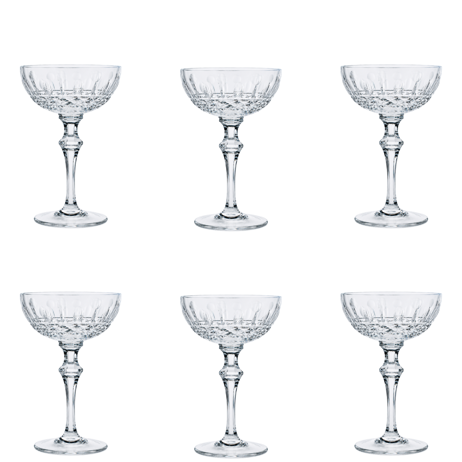 Jogo de 6 Taças de Cristal Brut Imperial Coupé Mozart Crystal By Frederico Strauss - Concerto