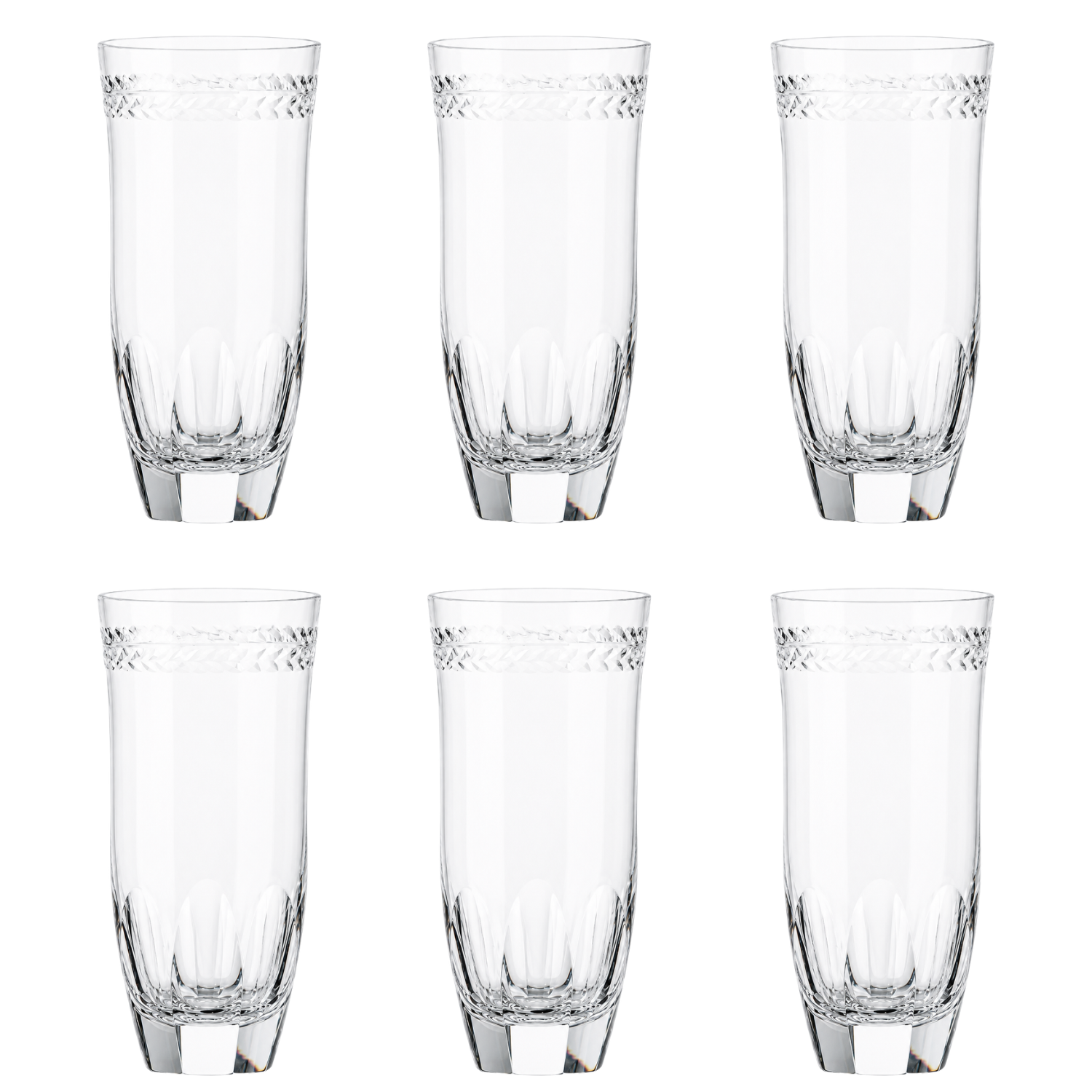 Jogo de 6 Copos de Cristal para Long Drink Mozart Crystal By Frederico Strauss - 410ml - Sonata 17