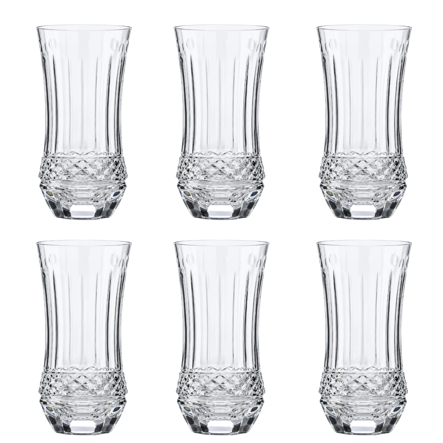 Jogo de 6 Copos de Cristal para Long Drink Mozart Crystal By Frederico Strauss - 430ml - Flauta 69