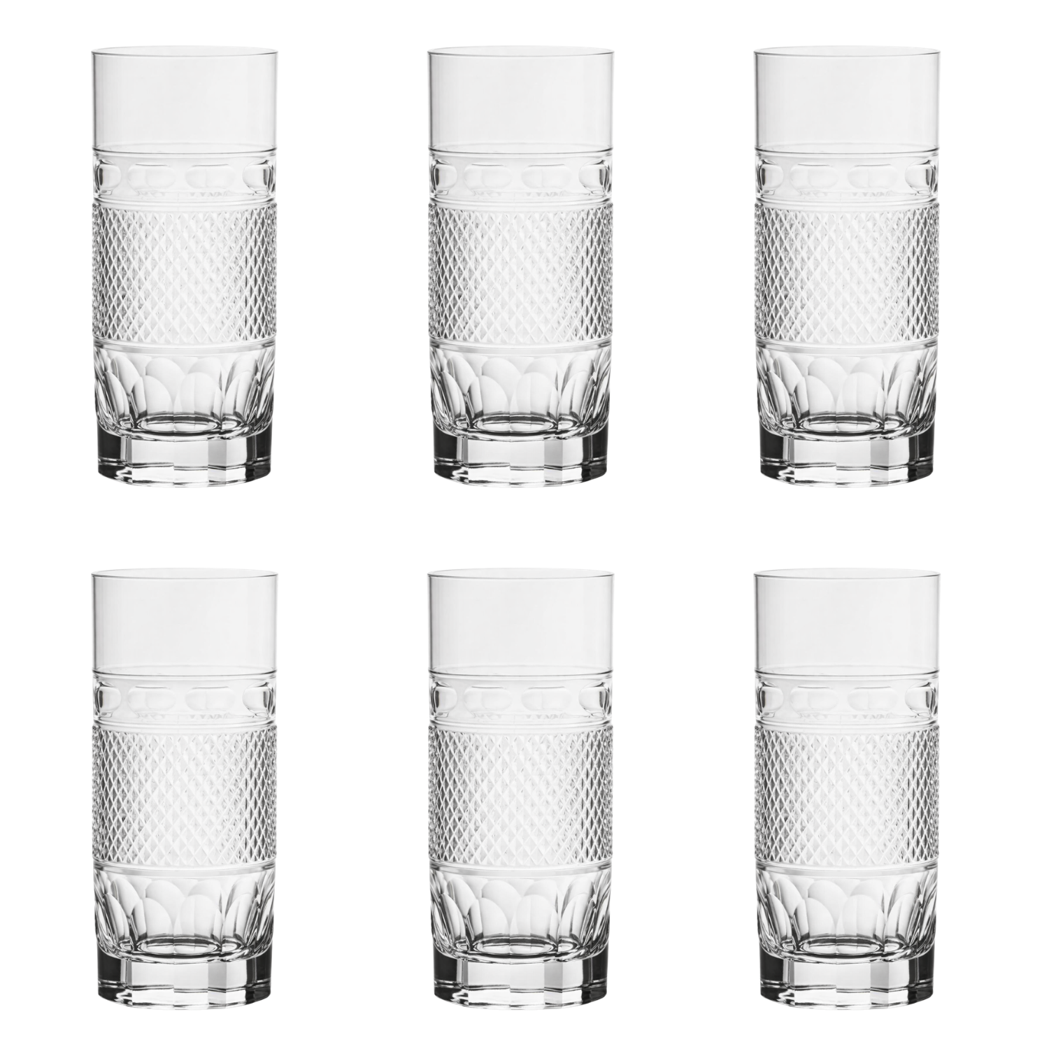 Jogo de 6 Copos de Cristal Double Cuba Libre Mozart Crystal By Frederico Strauss - 480ml - Agente Secreto