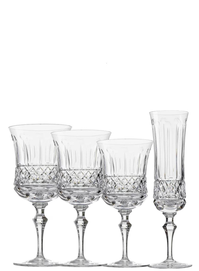 Jogo de 30 Peças (Água, Vinho Tinto, Vinho Branco, Licor e Champanhe)