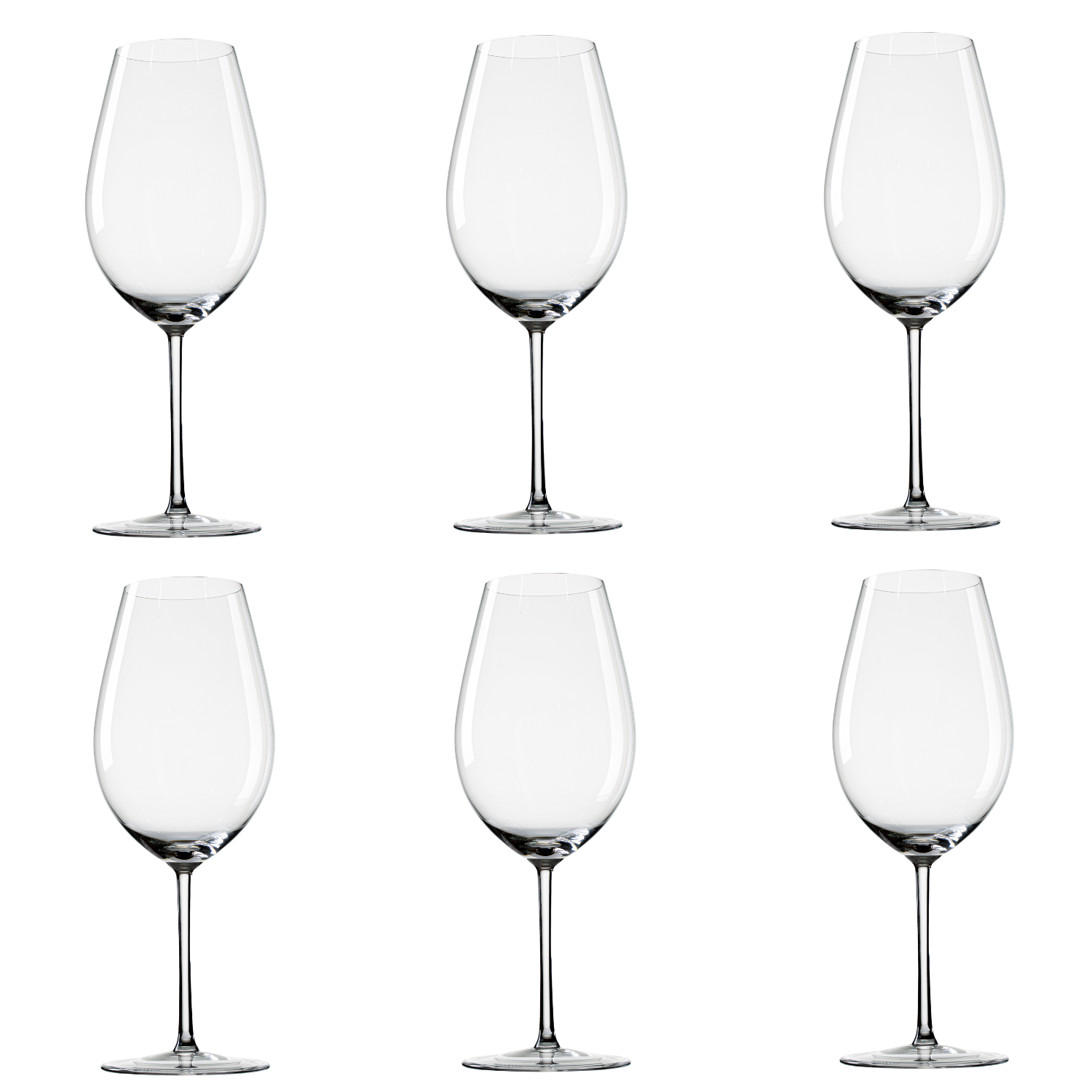 Jogo de 6 Taças de Cristal Bordeaux II Grand Cru para Vinho Mozart Crystal By Frederico Strauss - 850ml - Sinfonia