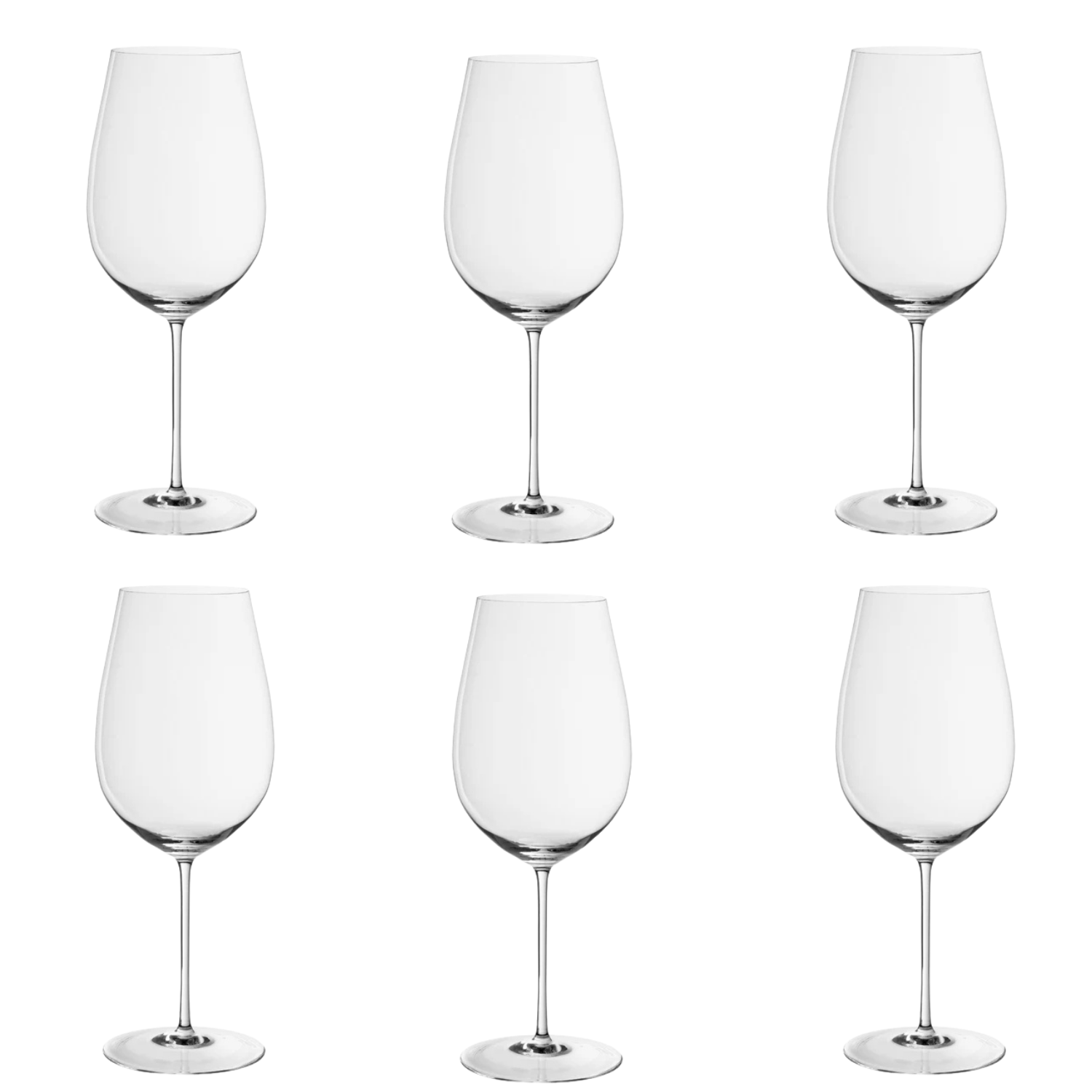 Jogo de 6 Taças de Cristal Bordeaux III Grand Cru para Vinho Mozart Crystal By Frederico Strauss - 995ml - Sinfonia