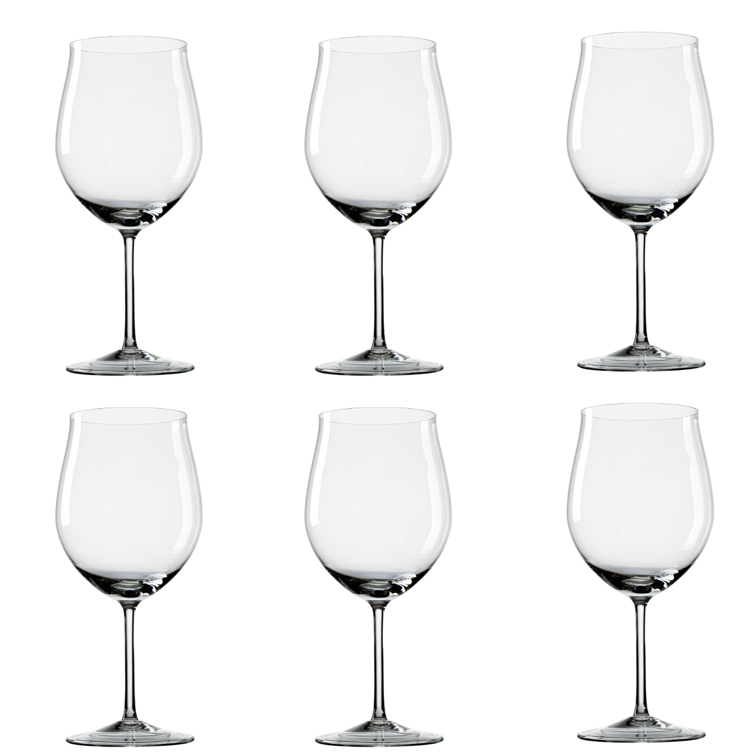 Jogo de 6 Taças de Cristal Romanée Conti para Vinho Mozart Crystal By Frederico Strauss - 1050ml - Sinfonia