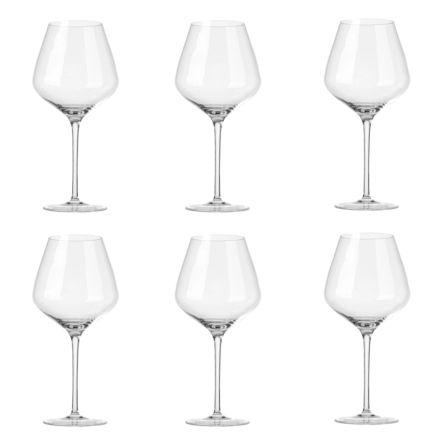 Jogo de 6 Taças de Cristal Lídio Carraro para Vinho Tinto Mozart Crystal By Frederico Strauss - 800ml - Concerto