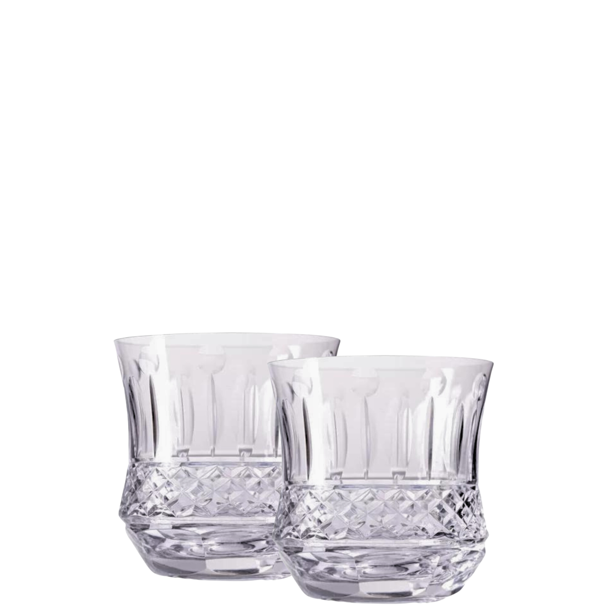 Jogo de 2 Copos de Cristal para Whisky Flauta Lapidado 69 Mozart Crystal By Frederico Strauss