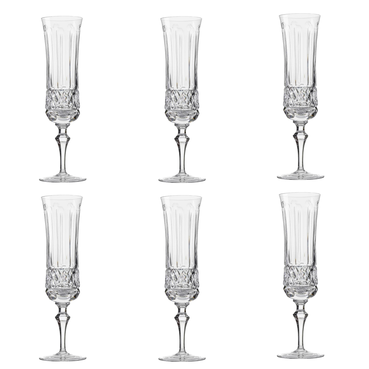Jogo de 6 Taças de Cristal para Champagne Mozart Crystal By Frederico Strauss - 195ml - Flauta 69