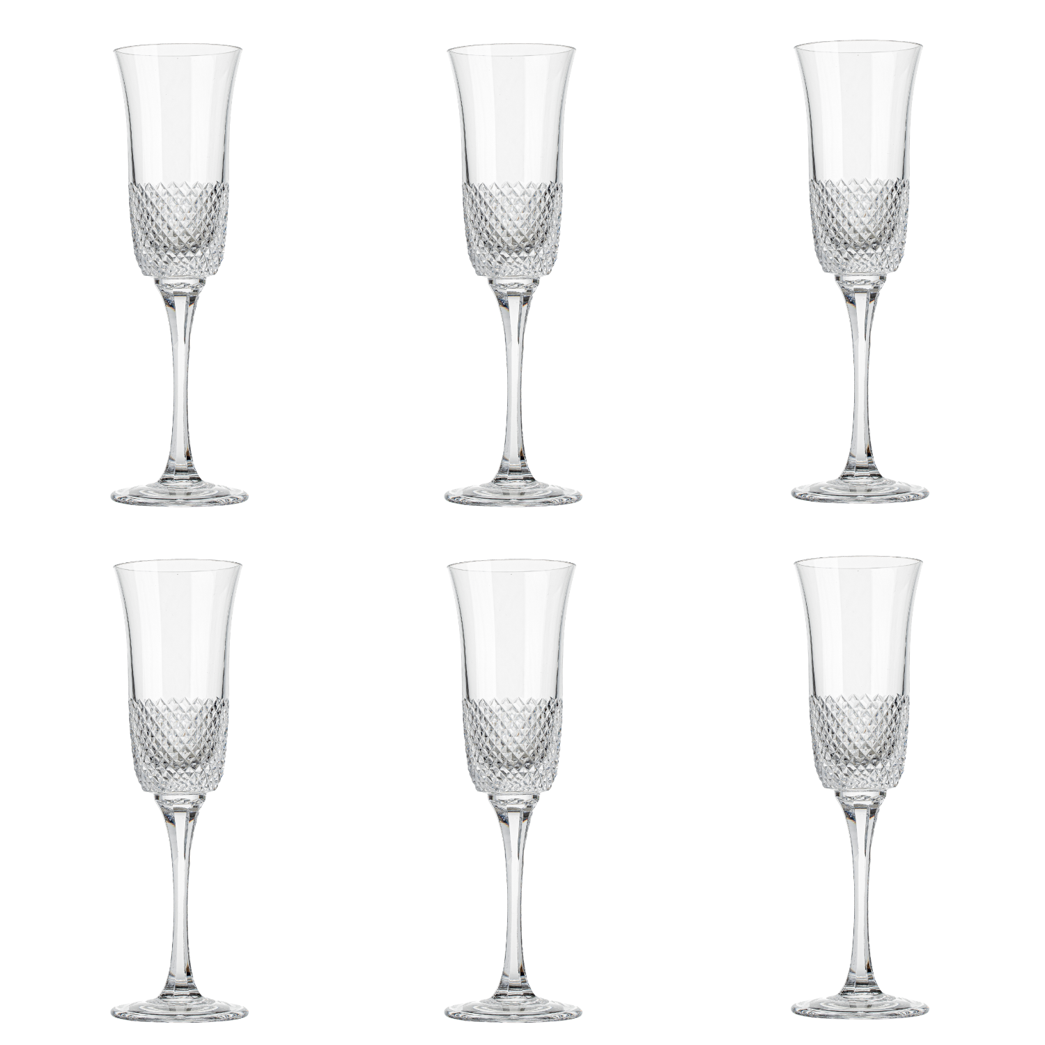 Jogo de 6 Taças de Cristal para Champagne Mozart Crystal By Frederico Strauss - 190ml - Sonata 50