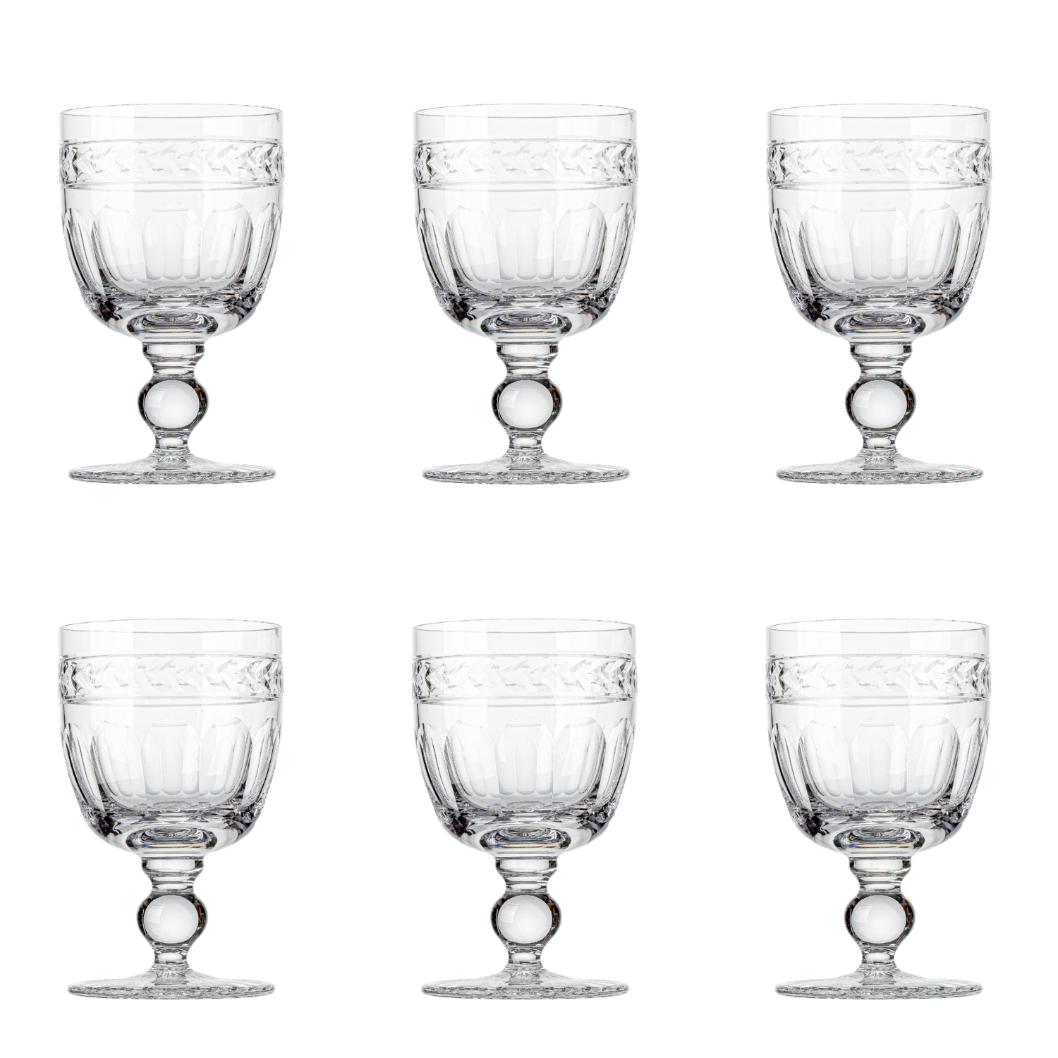 Jogo com 6 Taças de Cristal para Água Mozart Crystal By Frederico Strauss - 450ml - Laranjeiras