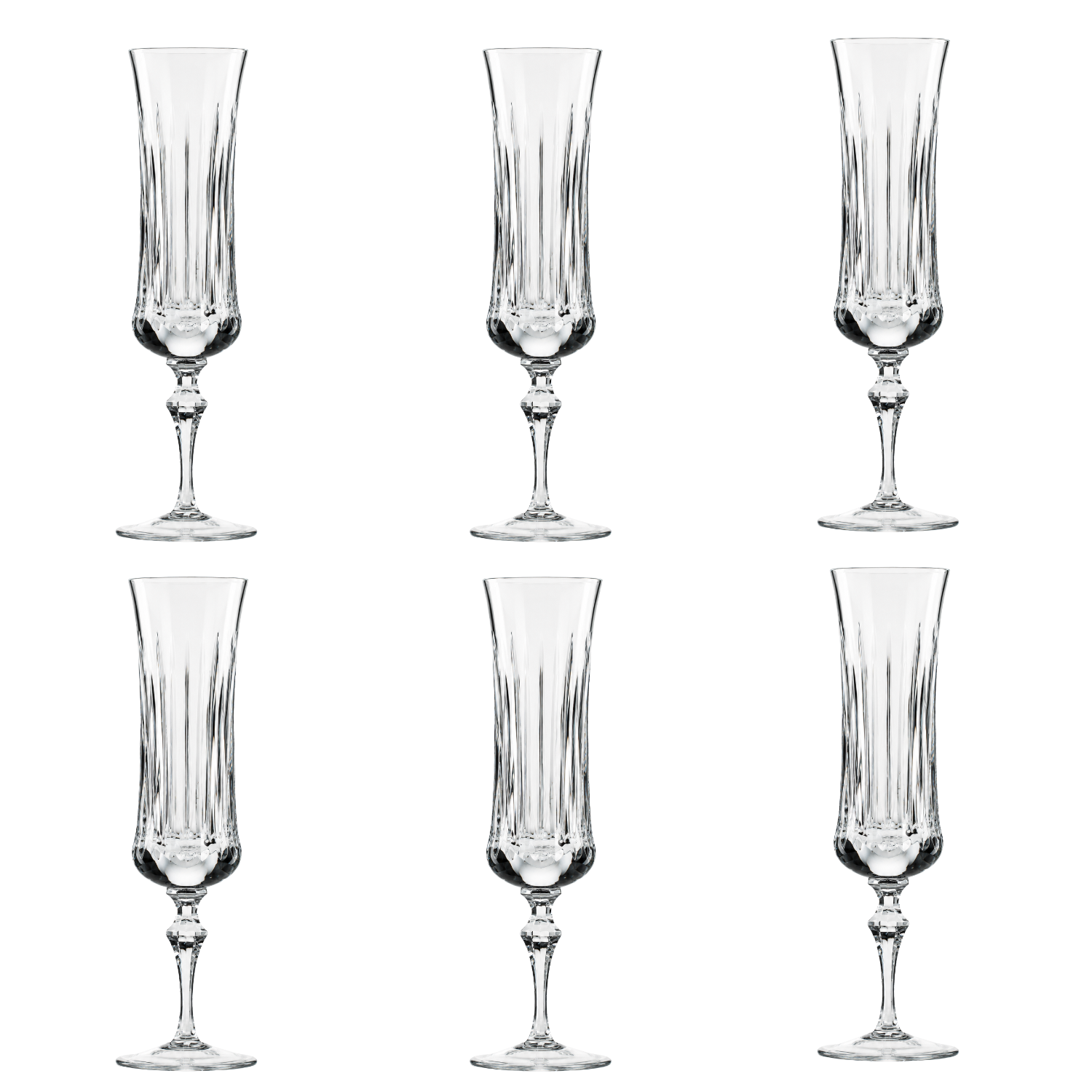 Jogo de 6 Taças de Cristal Vivaldi para Champagne Mozart Crystal By Frederico Strauss - 195ml - Flauta 66