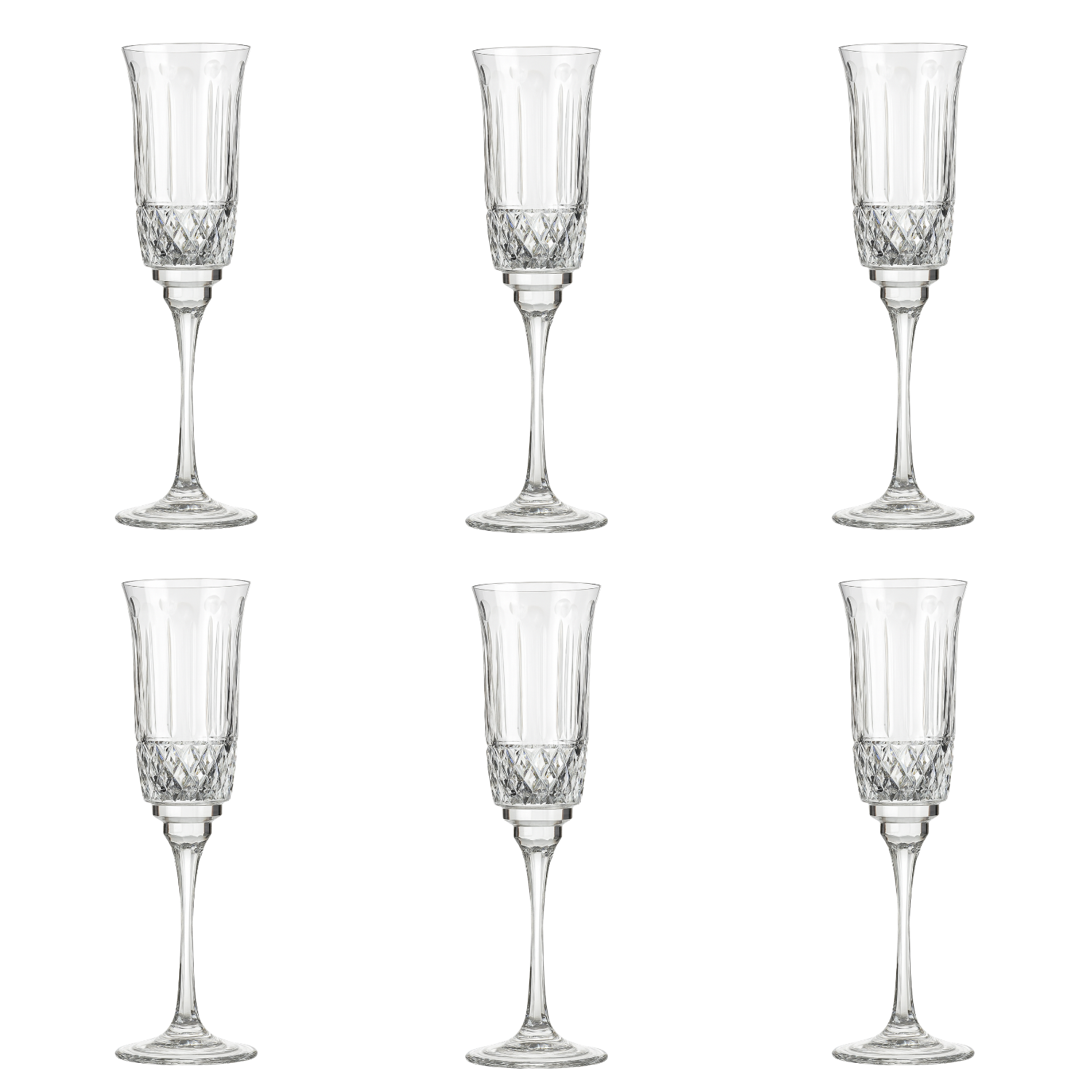 Jogo de 6 Taças de Cristal para Champagne Mozart Crystal By Frederico Strauss - 190ml - Sonata 69