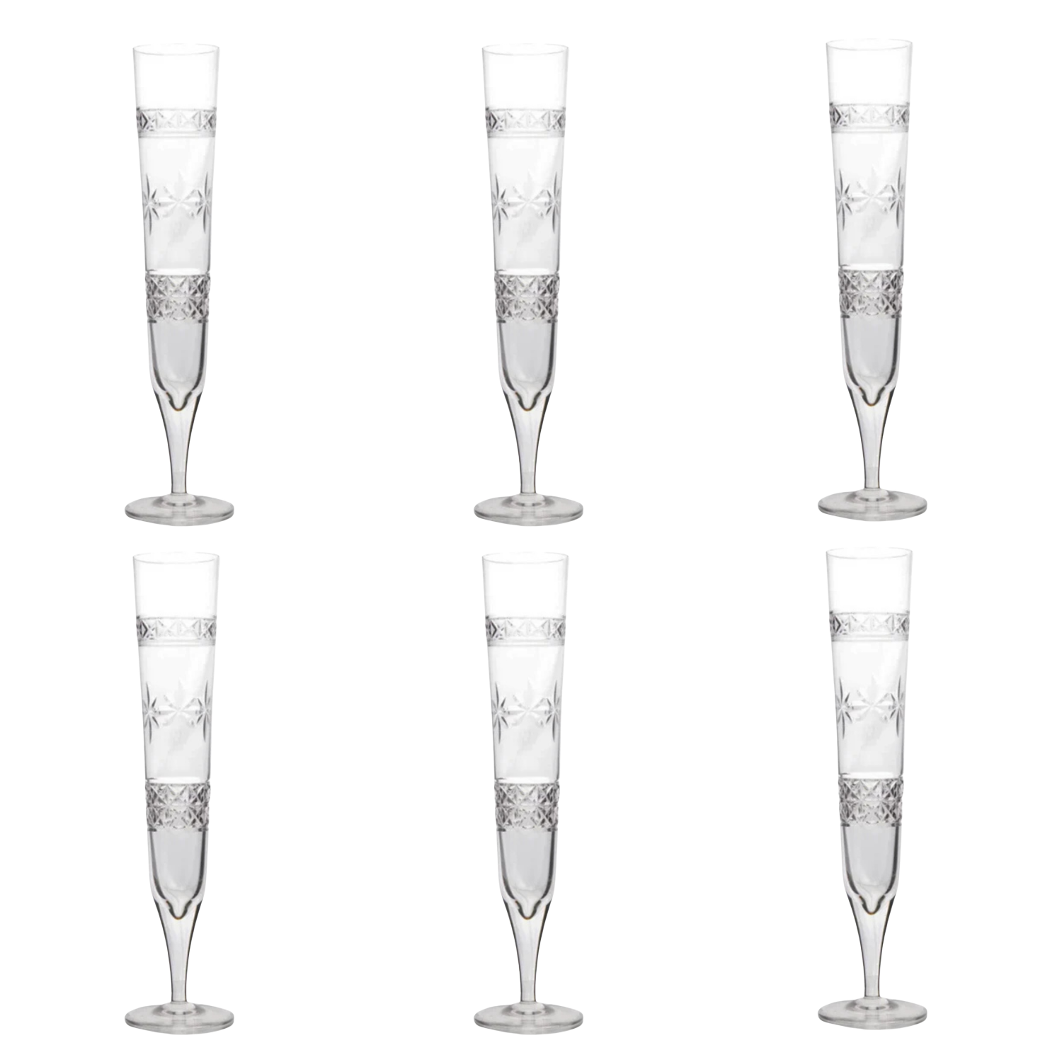 Jogo de 6 Taças de Cristal para Champagne Mozart Crystal By Frederico Strauss - 200ml - Country Club 91