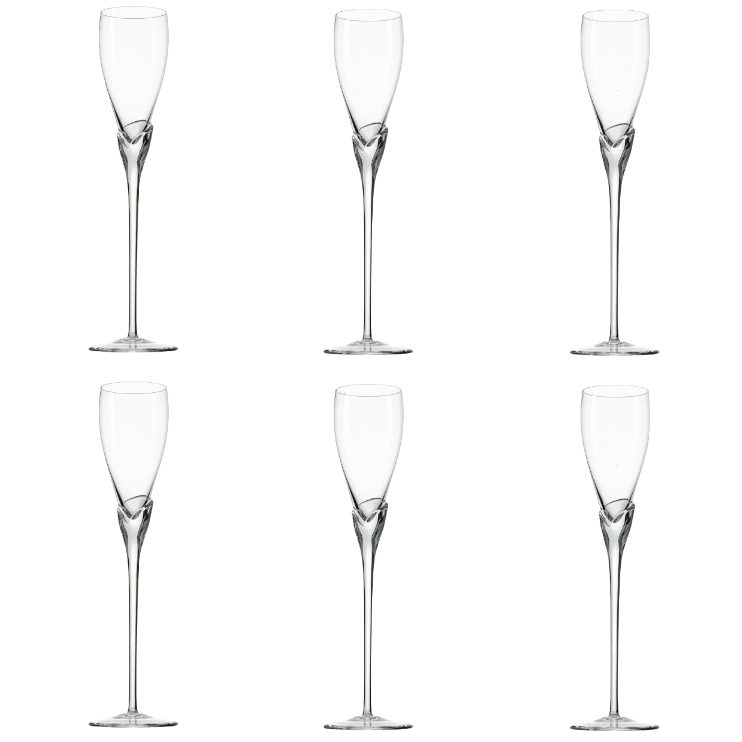 Jogo de 6 Taças de Cristal para Champagne Mozart Crystal By Frederico Strauss - Calla Lily