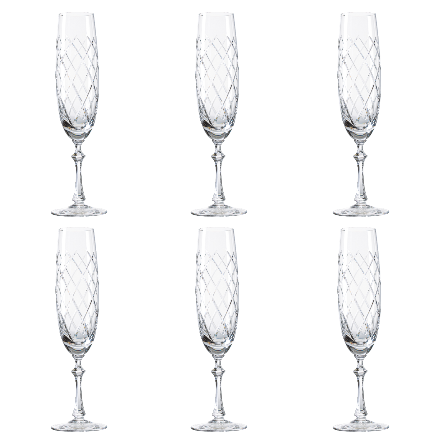 Jogo de 6 Taças de Cristal Vivaldi para Champagne Mozart Crystal By Frederico Strauss - 200ml - Réquiem 33