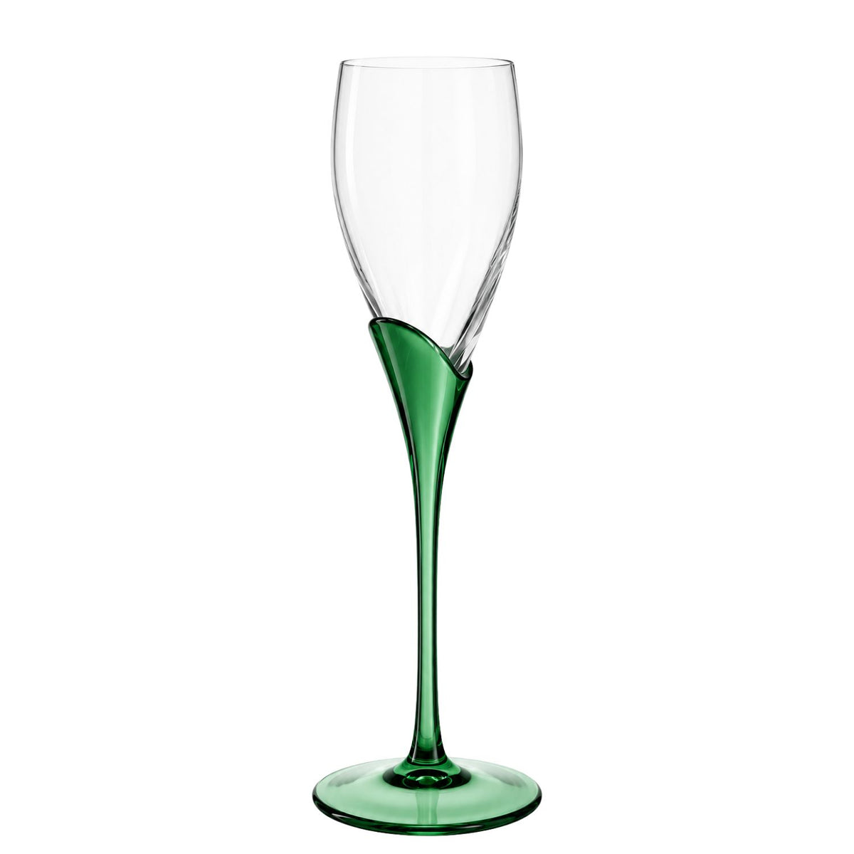 Jogo de 6 Taças de Cristal Haste Colorida para Champagne Mozart Crystal By Frederico Strauss - Calla Lily