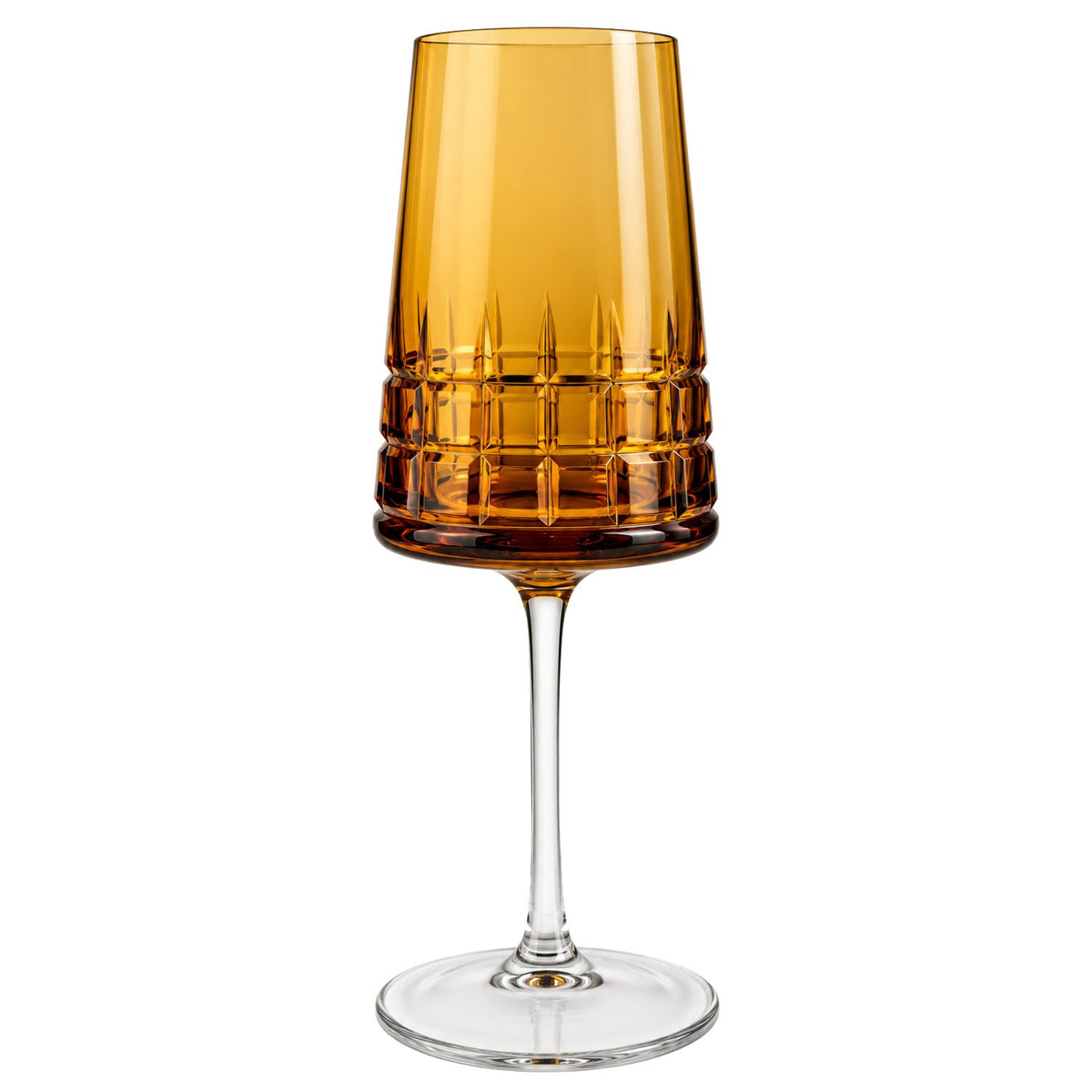 Taça de Cristal Amaité Deluxe Bojo Colorido Âmbar para Vinho Tinto Mozart Crystal By Frederico Strauss