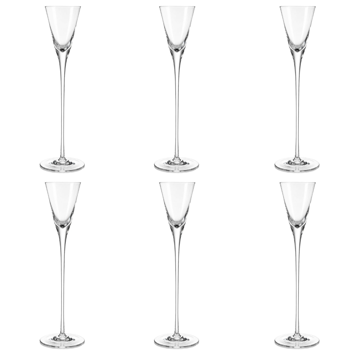 Jogo de 6 Taças de Cristal Digestiva para Licor Mozart Crystal By Frederico Strauss - 52ml - Sinfonia