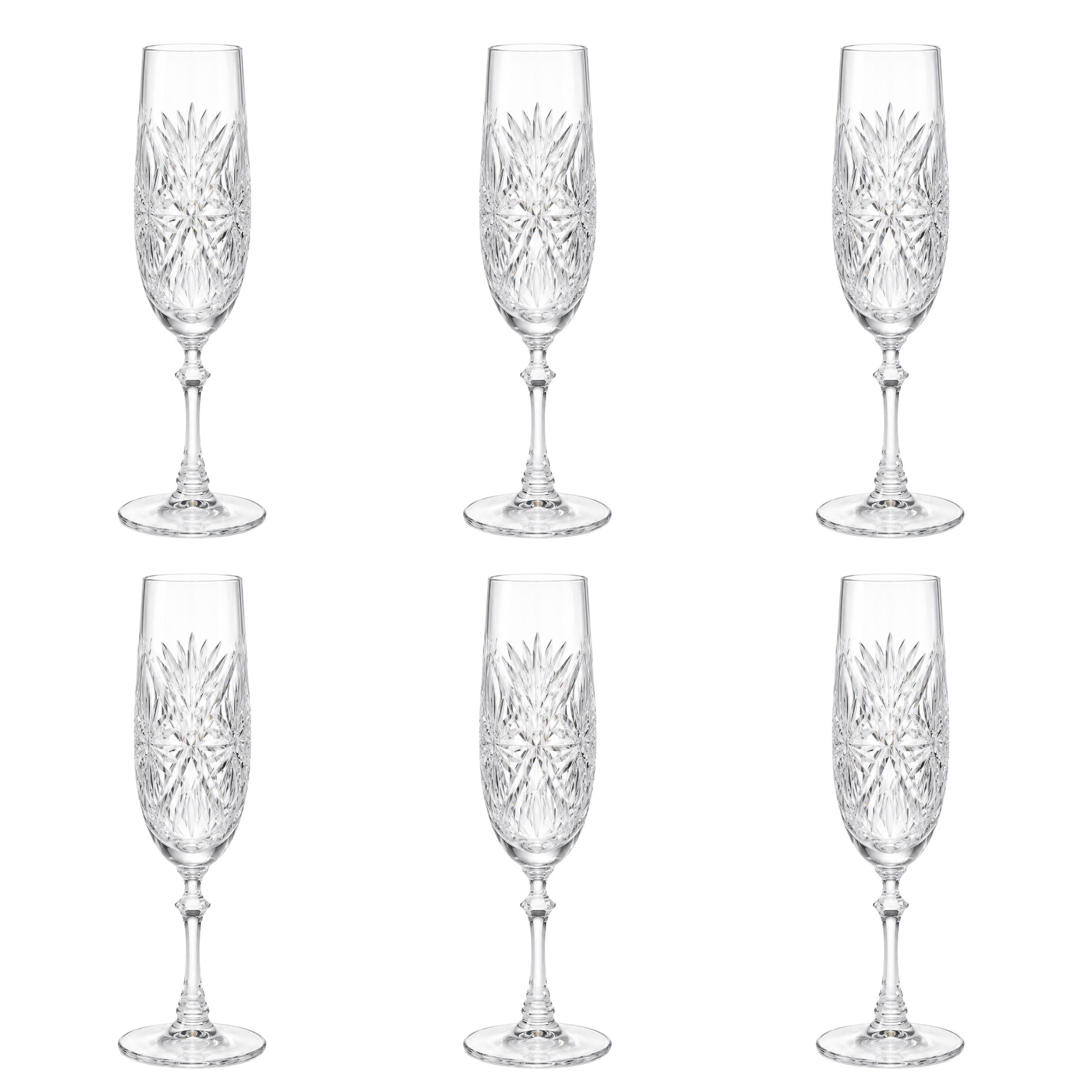 Jogo de 6 Taças de Cristal para Champagne Mozart Crystal By Frederico Strauss - 390ml - Réquiem 43