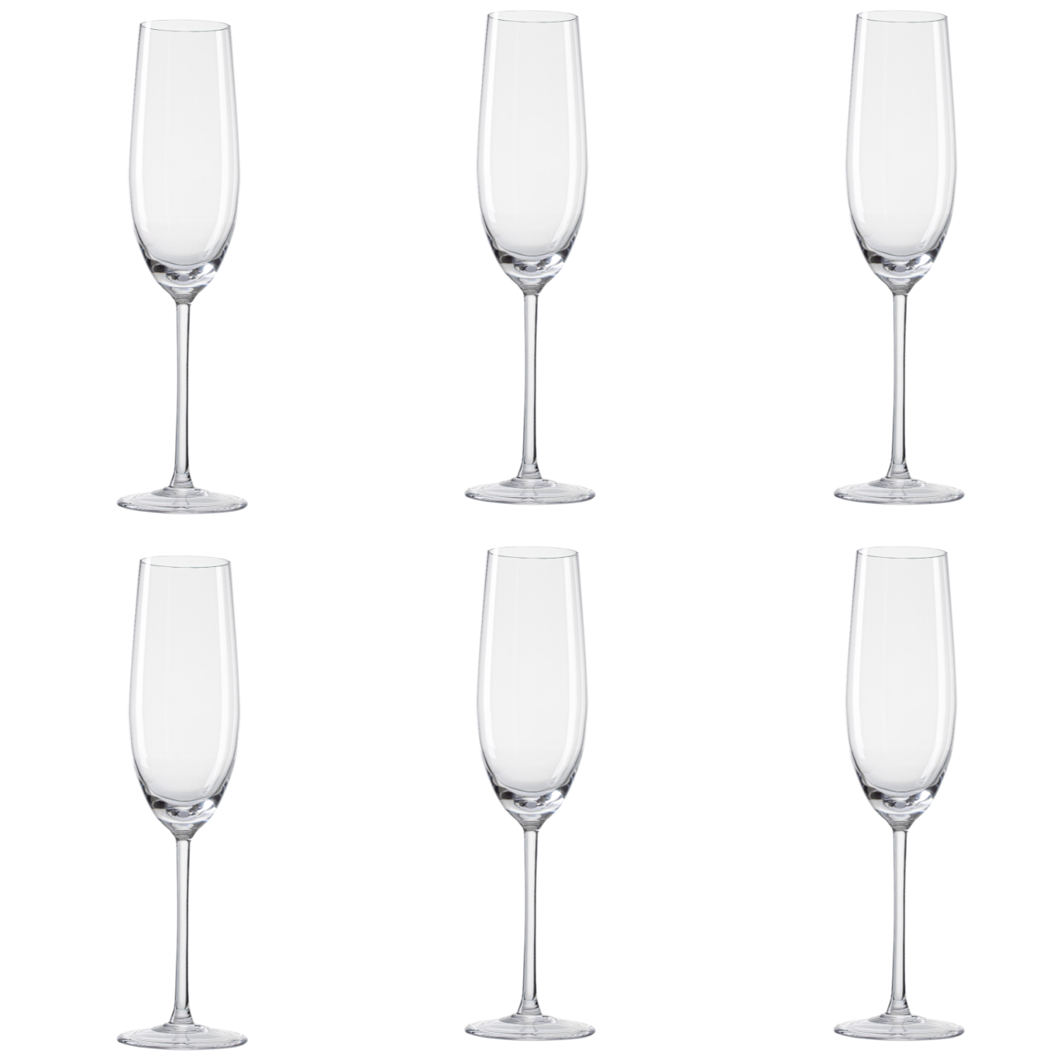 Jogo de 6 Taças de Cristal para Champagne Mozart Crystal By Frederico Strauss - 235ml - Concerto