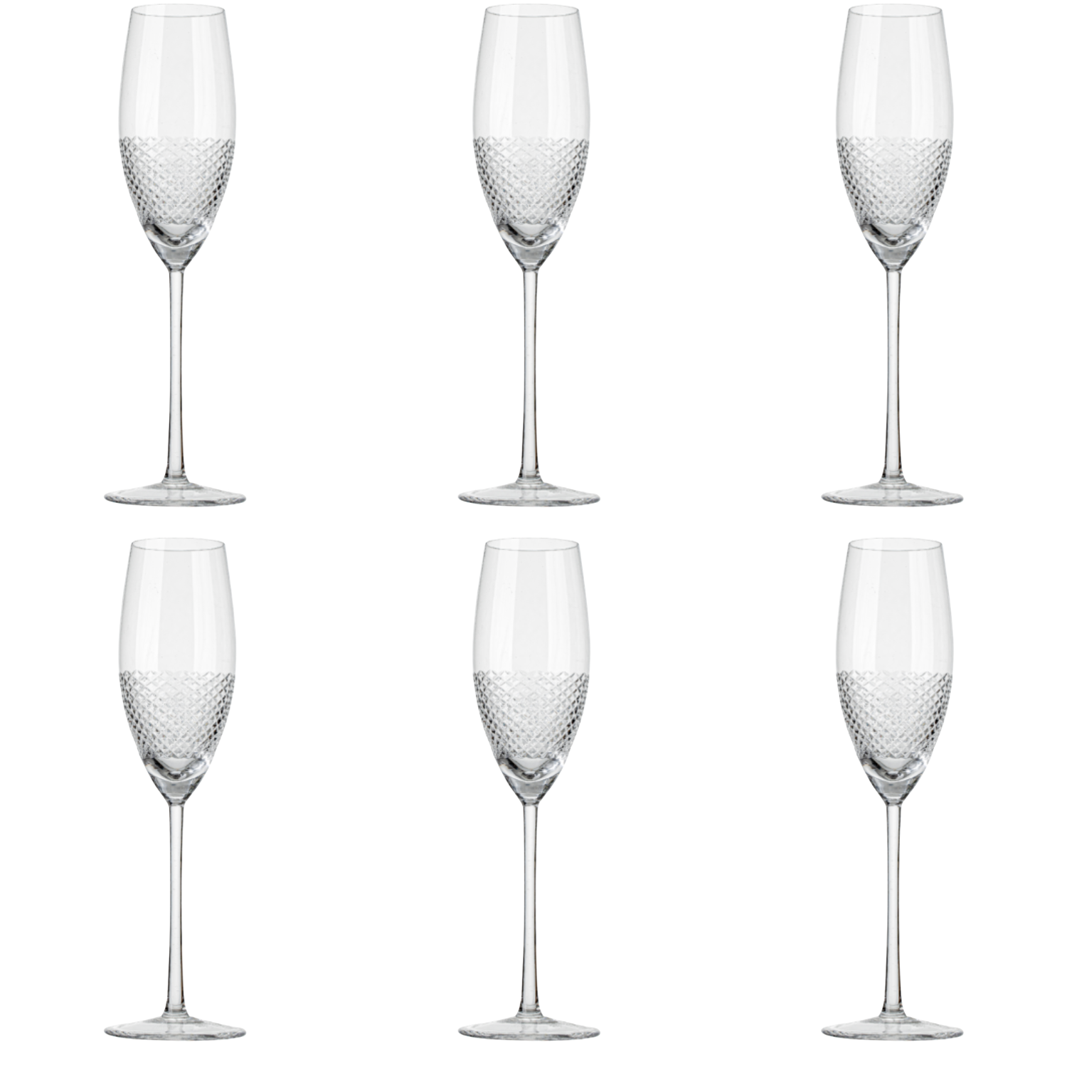 Jogo de 6 Taças de Cristal para Champagne Mozart Crystal By Frederico Strauss - 205ml - Sinfonia