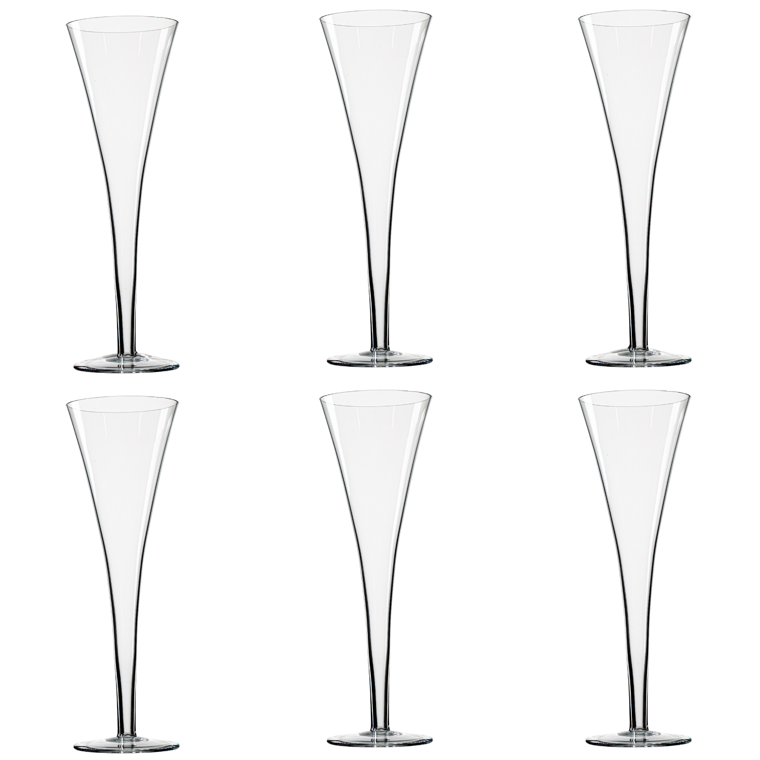 Jogo de 6 Taças de Cristal Roitter para Espumante Mozart Crystal By Frederico Strauss - 230ml - Sinfonia