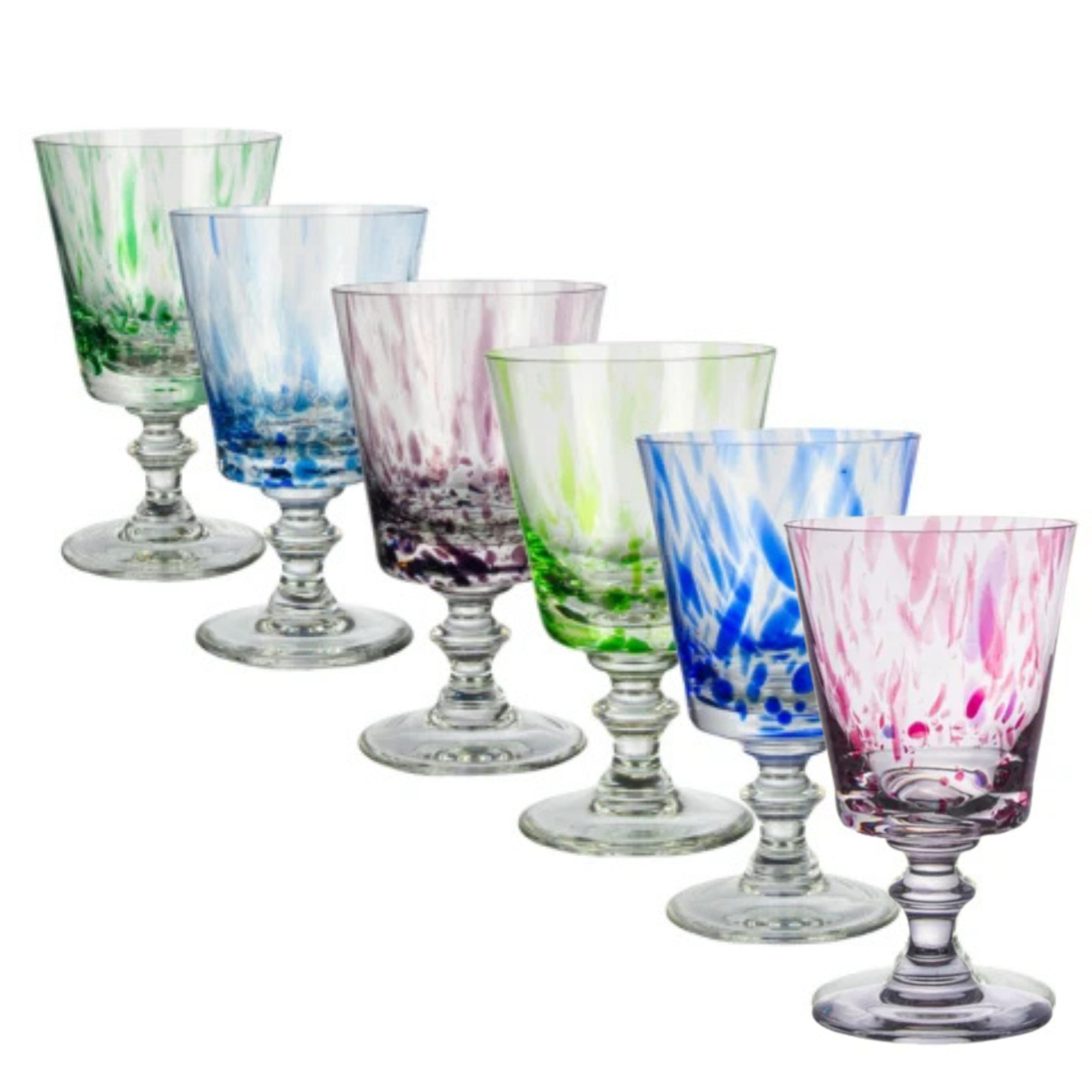 Jogo de 6 Taças com Jarra de Cristal Murano Colors Mozart Crystal By F
