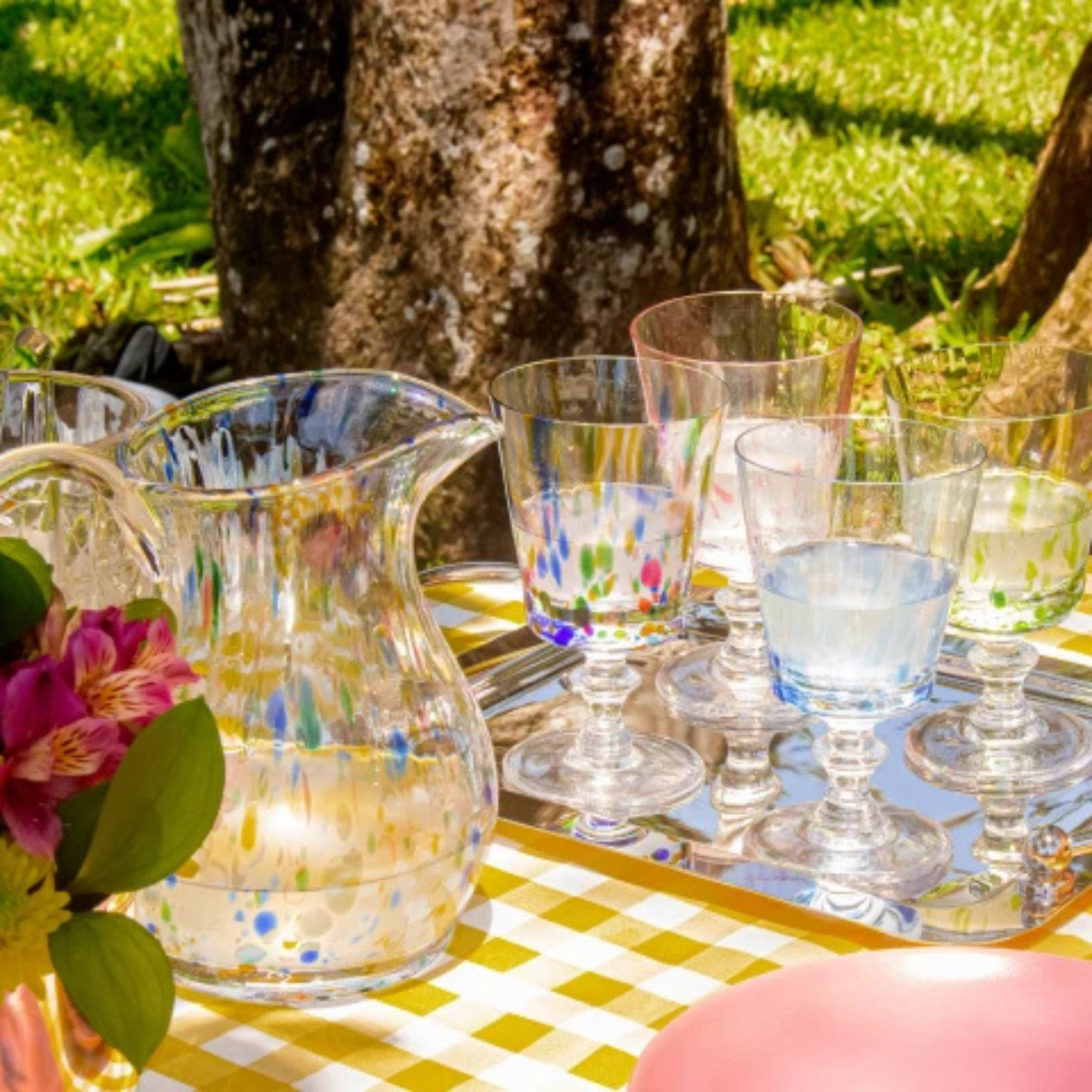 Jogo de 6 Taças com Jarra de Cristal Murano Colors Mozart Crystal By Frederico Strauss
