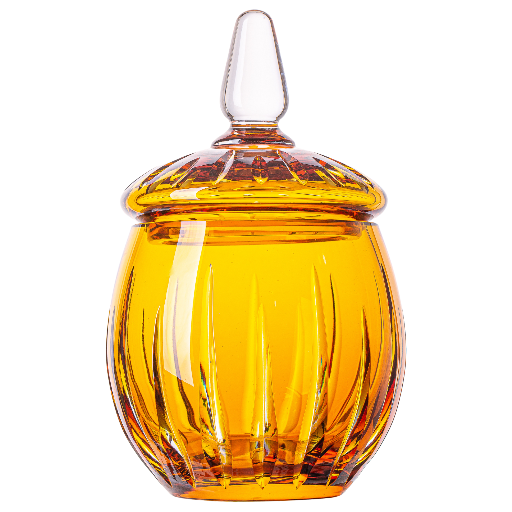 Outlet| Bomboniere de Cristal Vivaldi Lapidado 66 Âmbar Mozart Crystal By Frederico Strauss