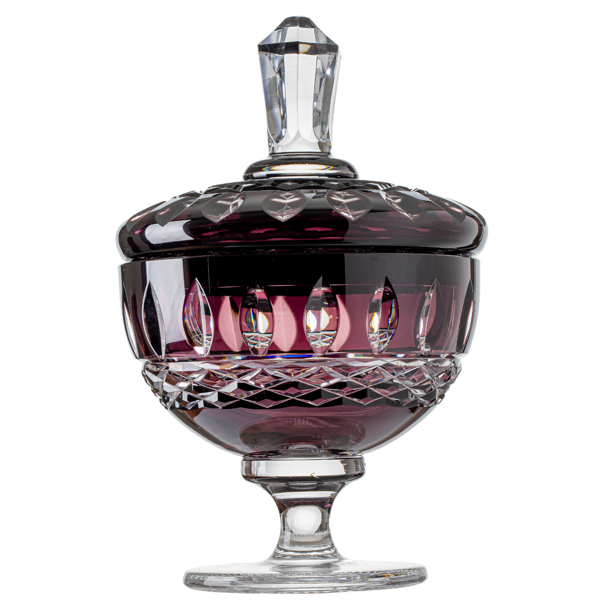 Compoteira de Cristal Lapidado 15 Ametista Mozart Crystal By Frederico Strauss