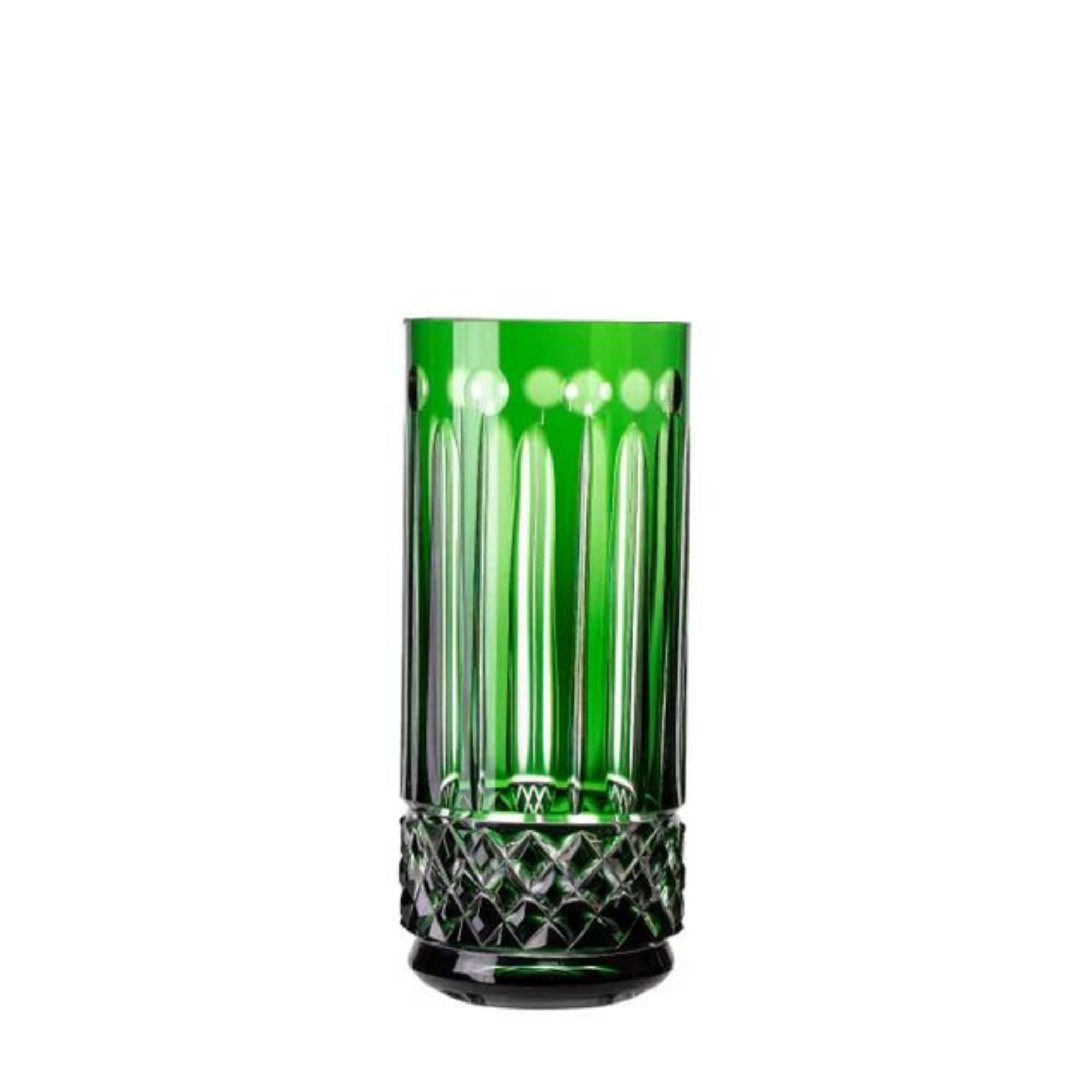 Copo de Cristal para Long Drink Verde Escuro Mozart Crystal By Frederico Strauss Lapidado 69
