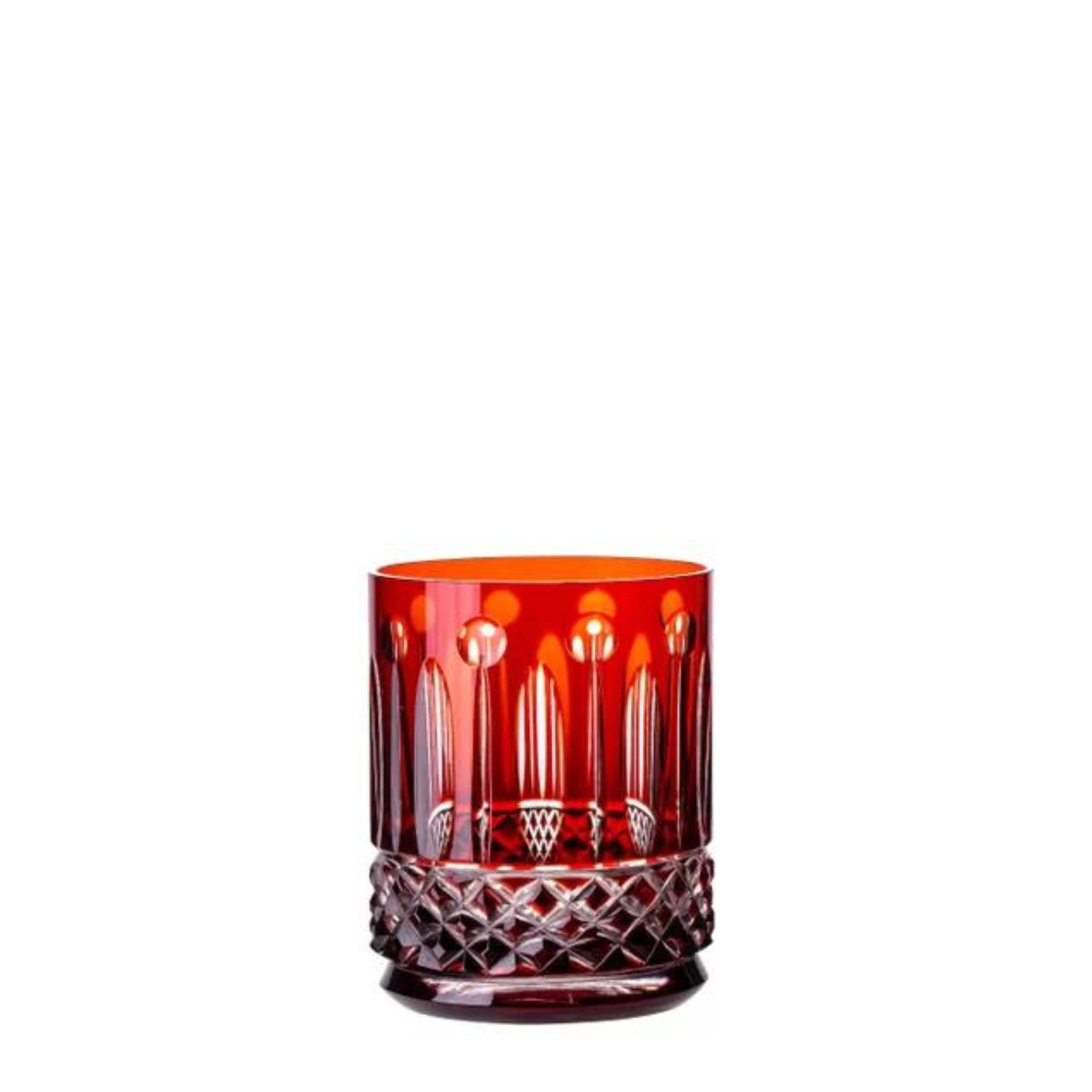 Copo de Cristal para Whisky Mozart Crystal By Frederico Strauss Vermelho Lapidado 69