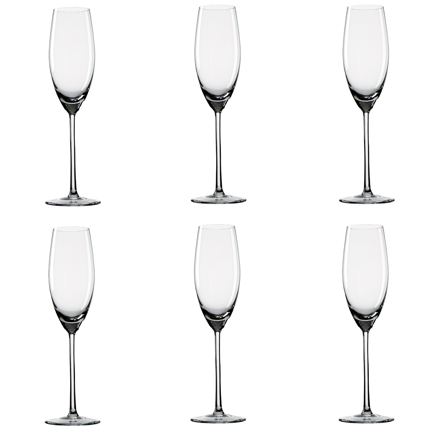 Jogo de 6 Taças de Cristal para Champagne Mozart Crystal By Frederico Strauss - 205ml - Sinfonia