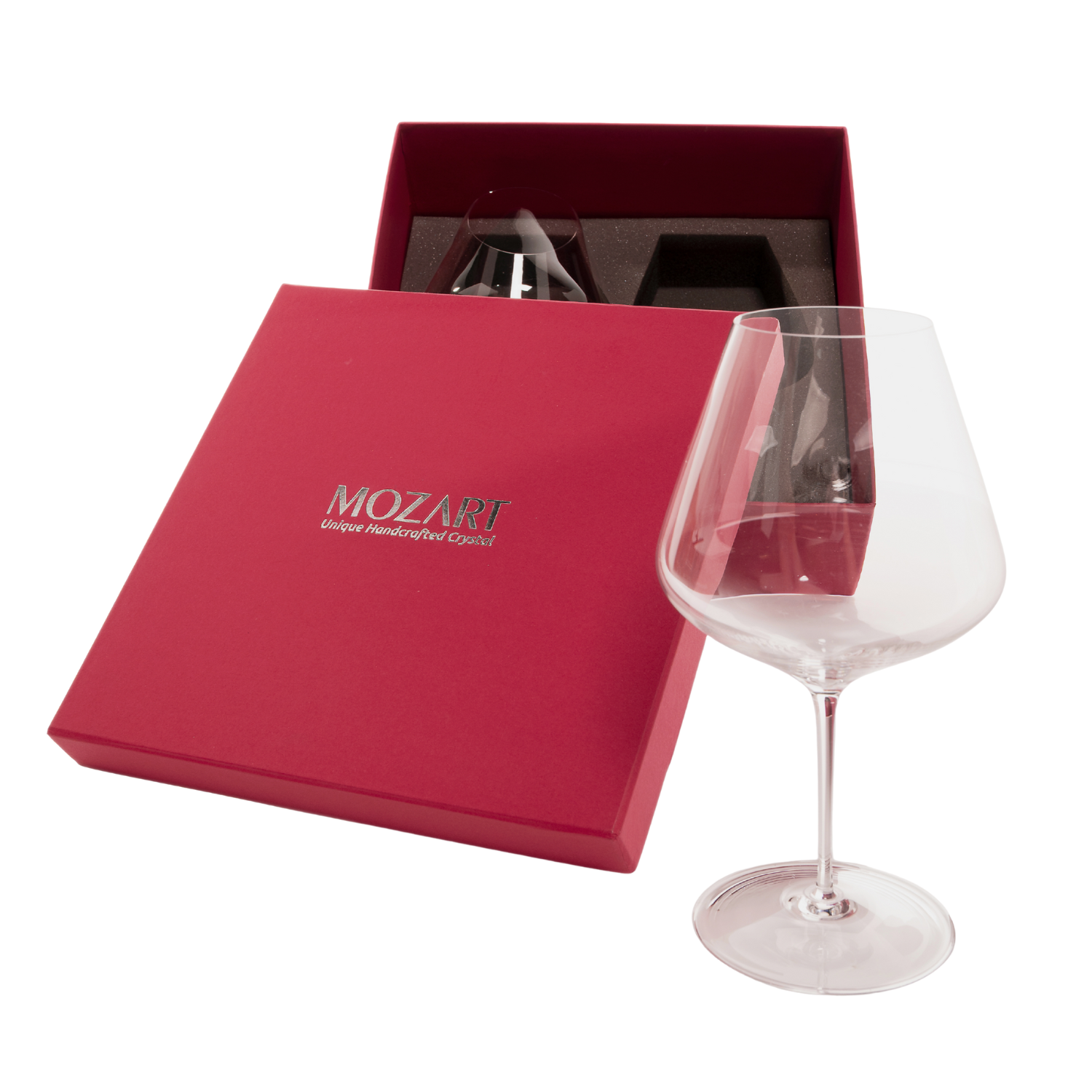 Jogo de 2 Taças de Cristal Vale dos Vinhedos para Vinho Tinto C/ Caixa Presente Mozart Crystal By Frederico Strauss