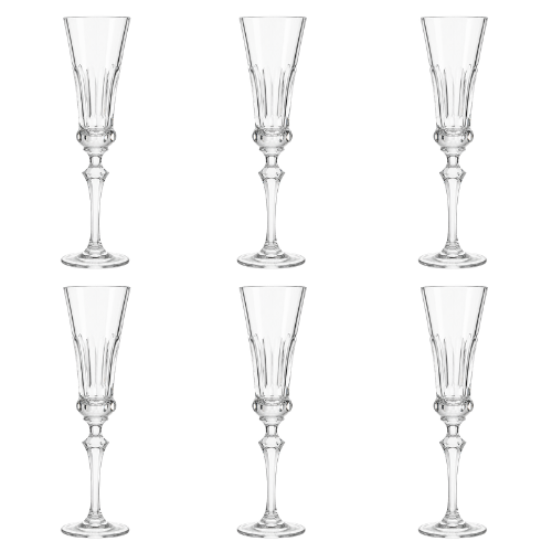 Jogo de 6 Taças de Cristal para Champagne Mozart Crystal By Frederico Strauss - Princesa Isabel 11