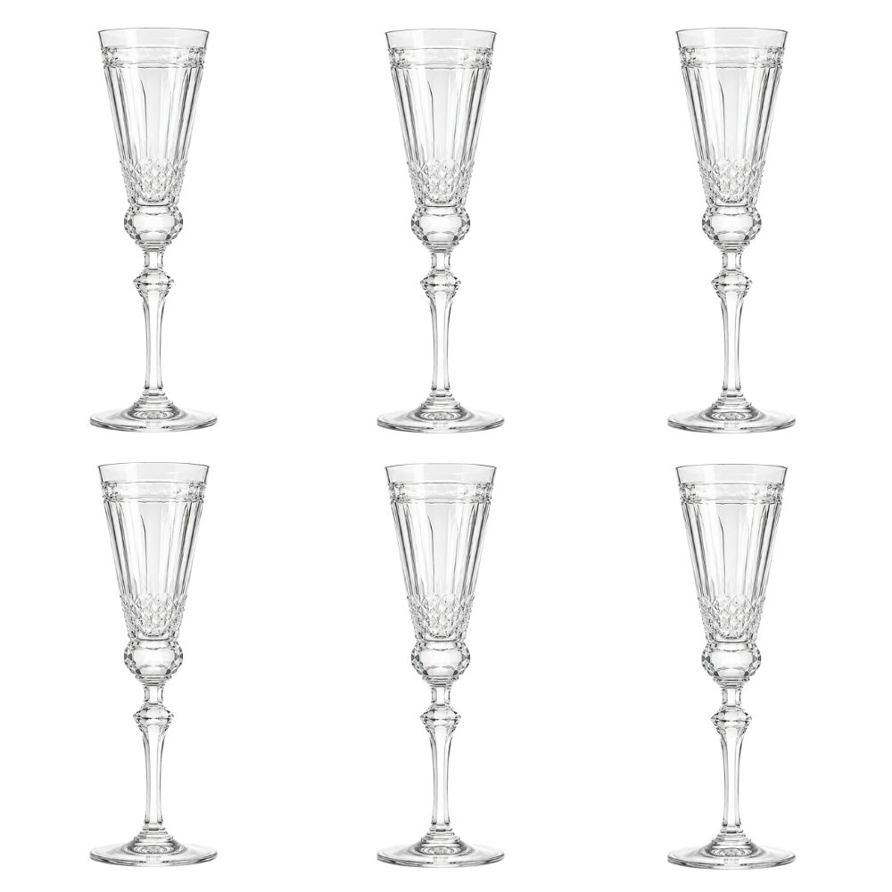 Jogo de 6 Taças de Cristal para Champagne Mozart Crystal By Frederico Strauss - Princesa Isabel 68