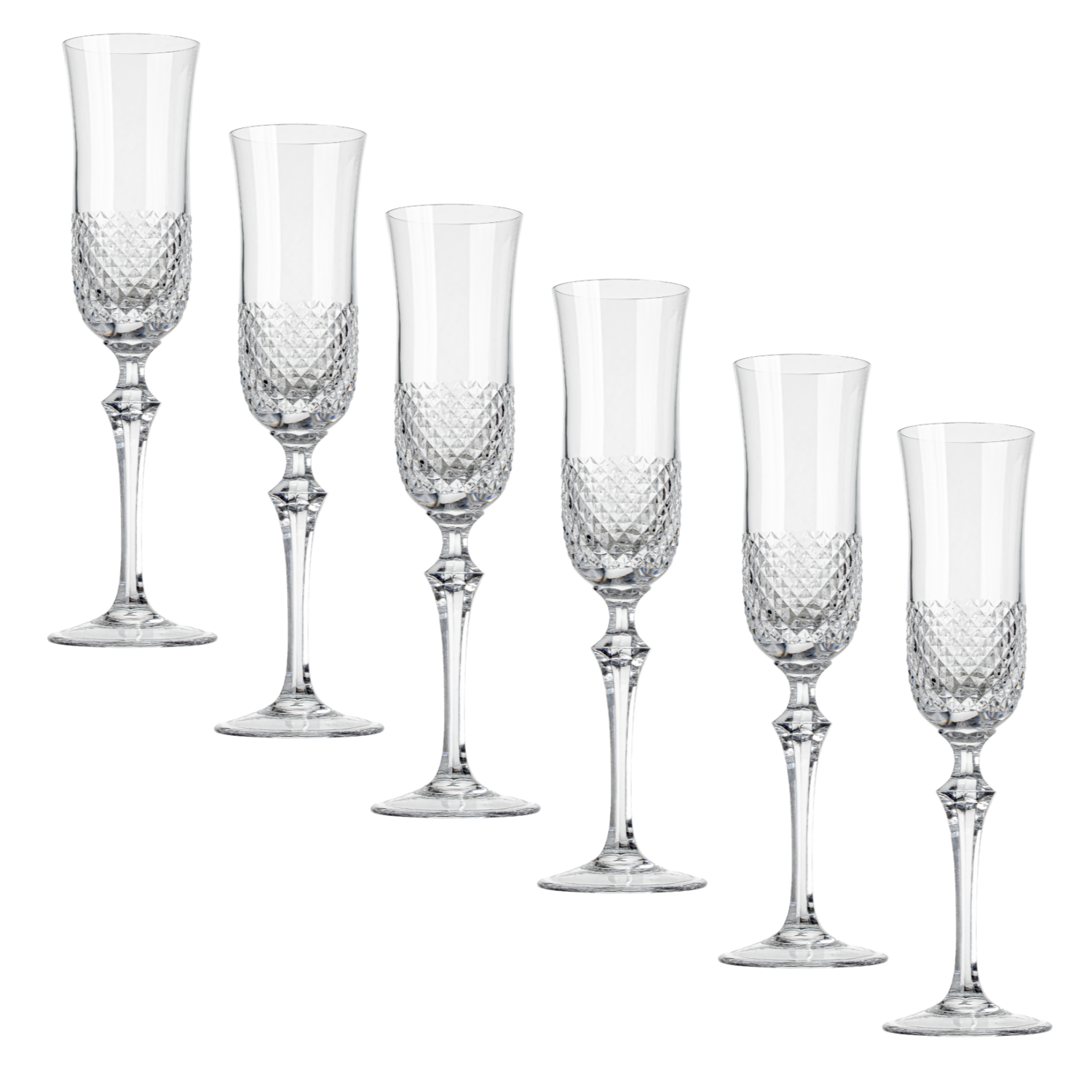 Jogo de 6 Taças de Cristal para Champagne Mozart Crystal By Frederico Strauss - 225ml - Serenata 50