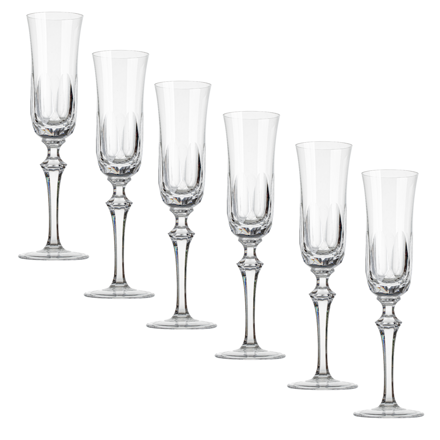 Jogo de 6 Taças de Cristal para Champagne Mozart Crystal By Frederico Strauss - 225ml - Serenata 55