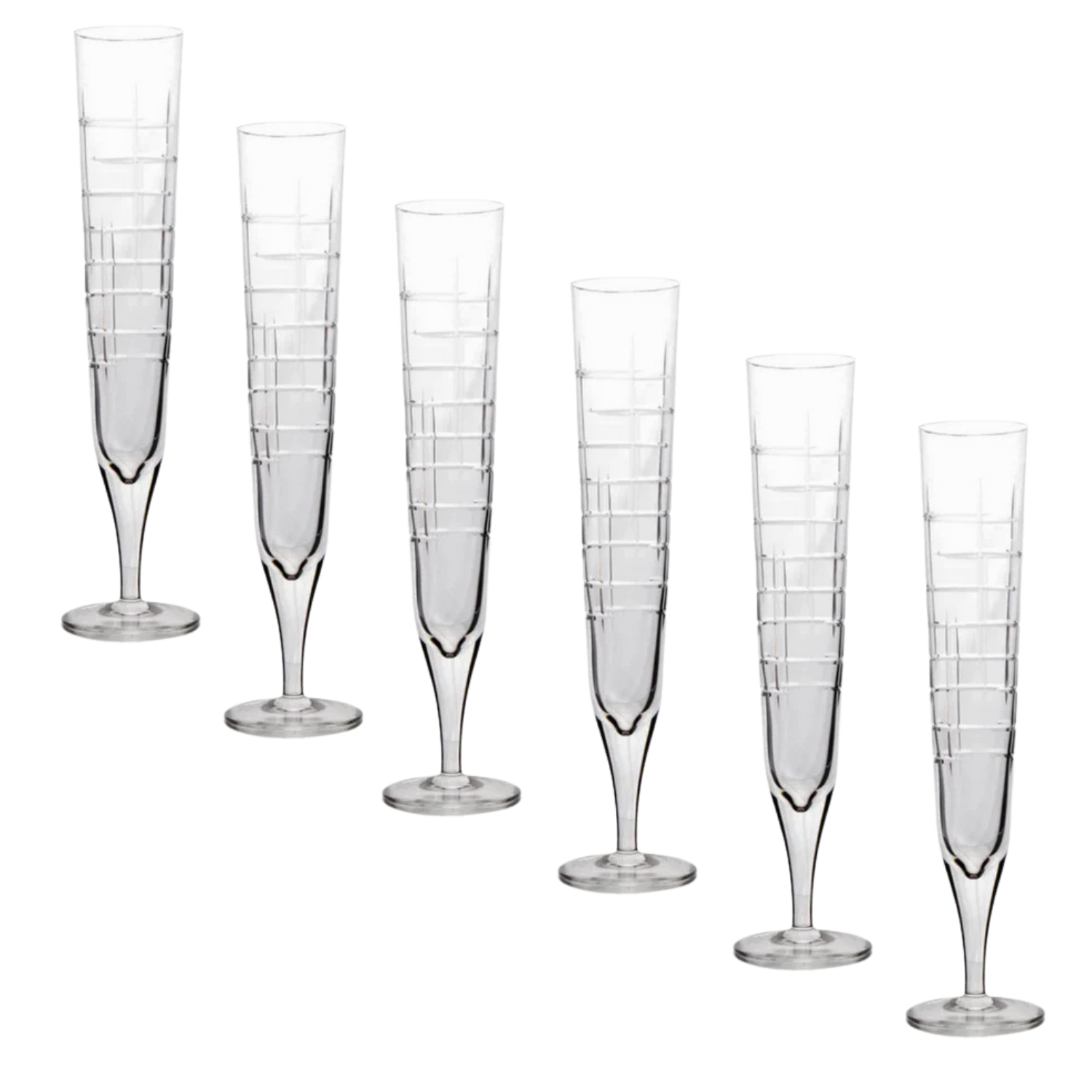 Jogo de 6 Taças de Cristal para Champagne Mozart Crystal By Frederico Strauss - 200ml - Country Club 30
