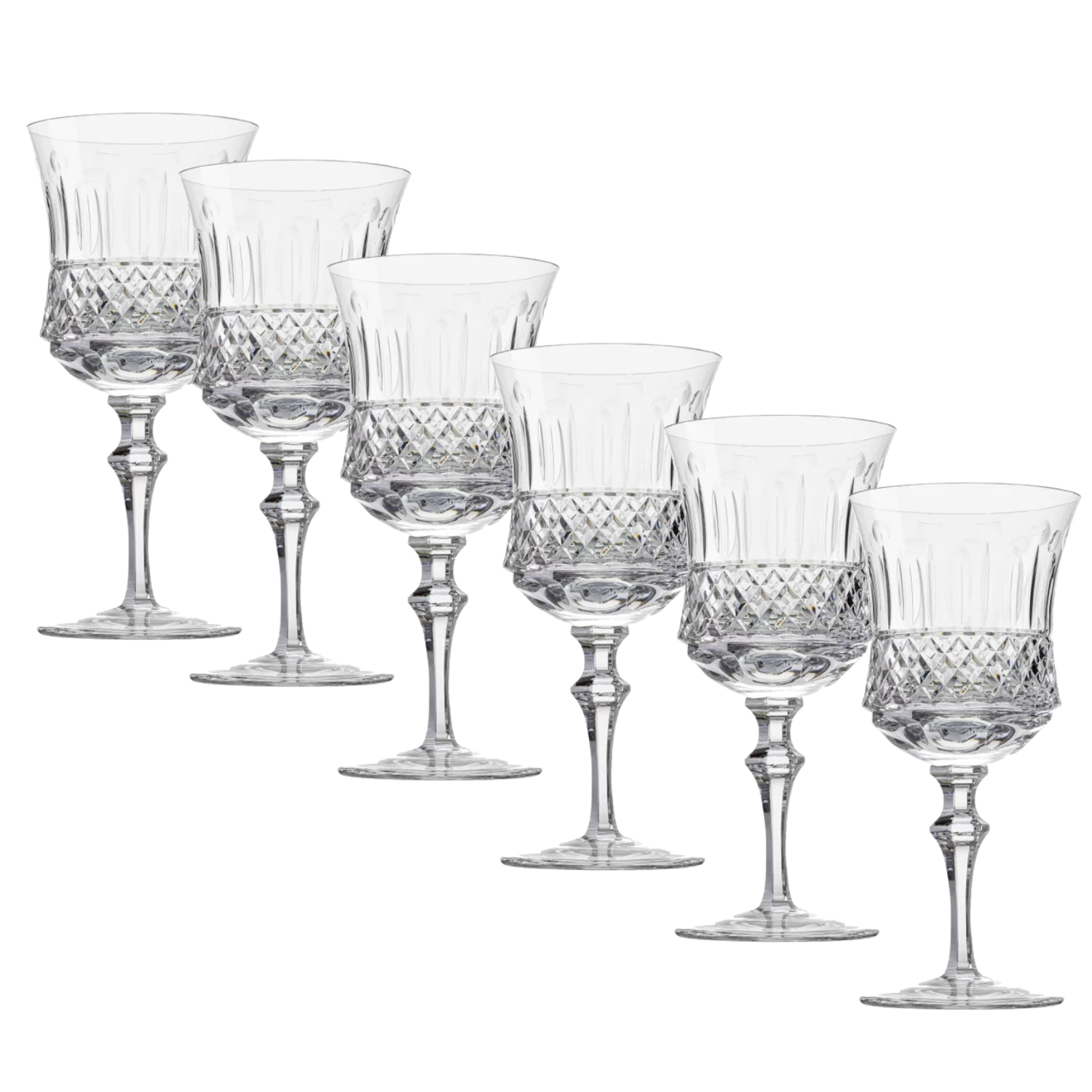 Jogo de 6 Taças de Cristal para Água Mozart Crystal By Frederico Strauss - 360ml - Flauta