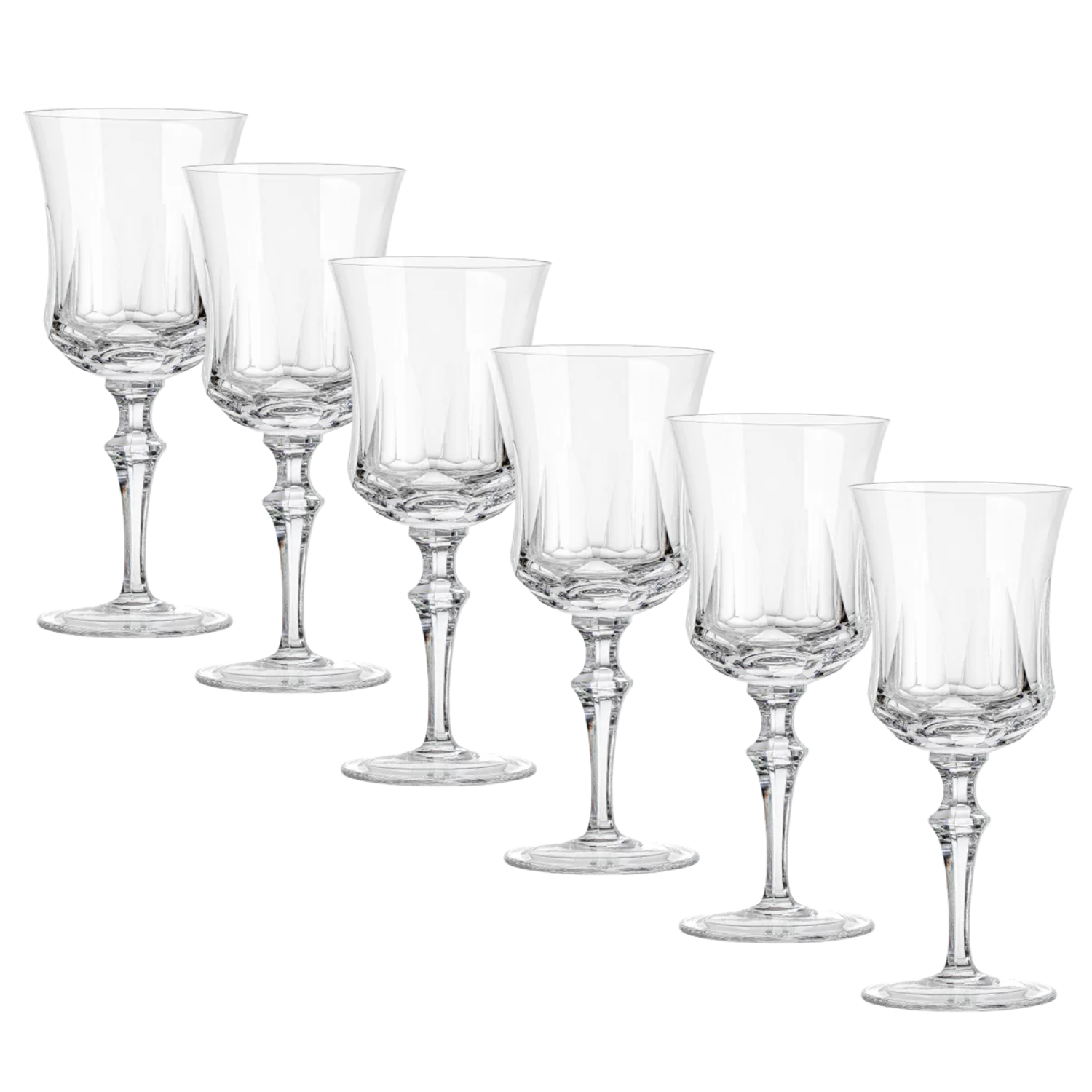 Jogo de 6 Taças de Cristal para Água Mozart Crystal By Frederico Strauss - 360ml - Flauta