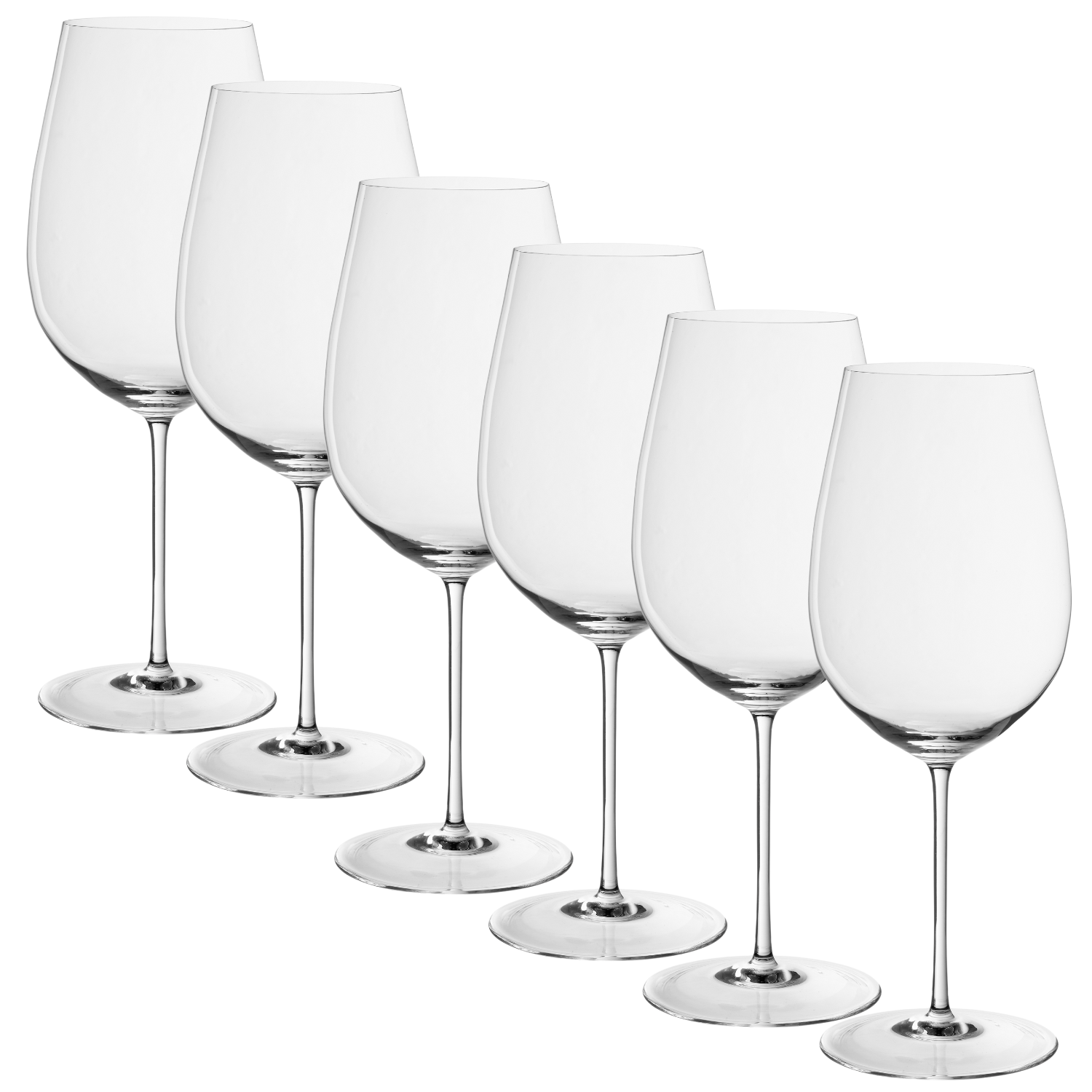 Jogo de 6 Taças de Cristal Bordeaux III Grand Cru para Vinho Mozart Crystal By Frederico Strauss - 1000ml - Sinfonia
