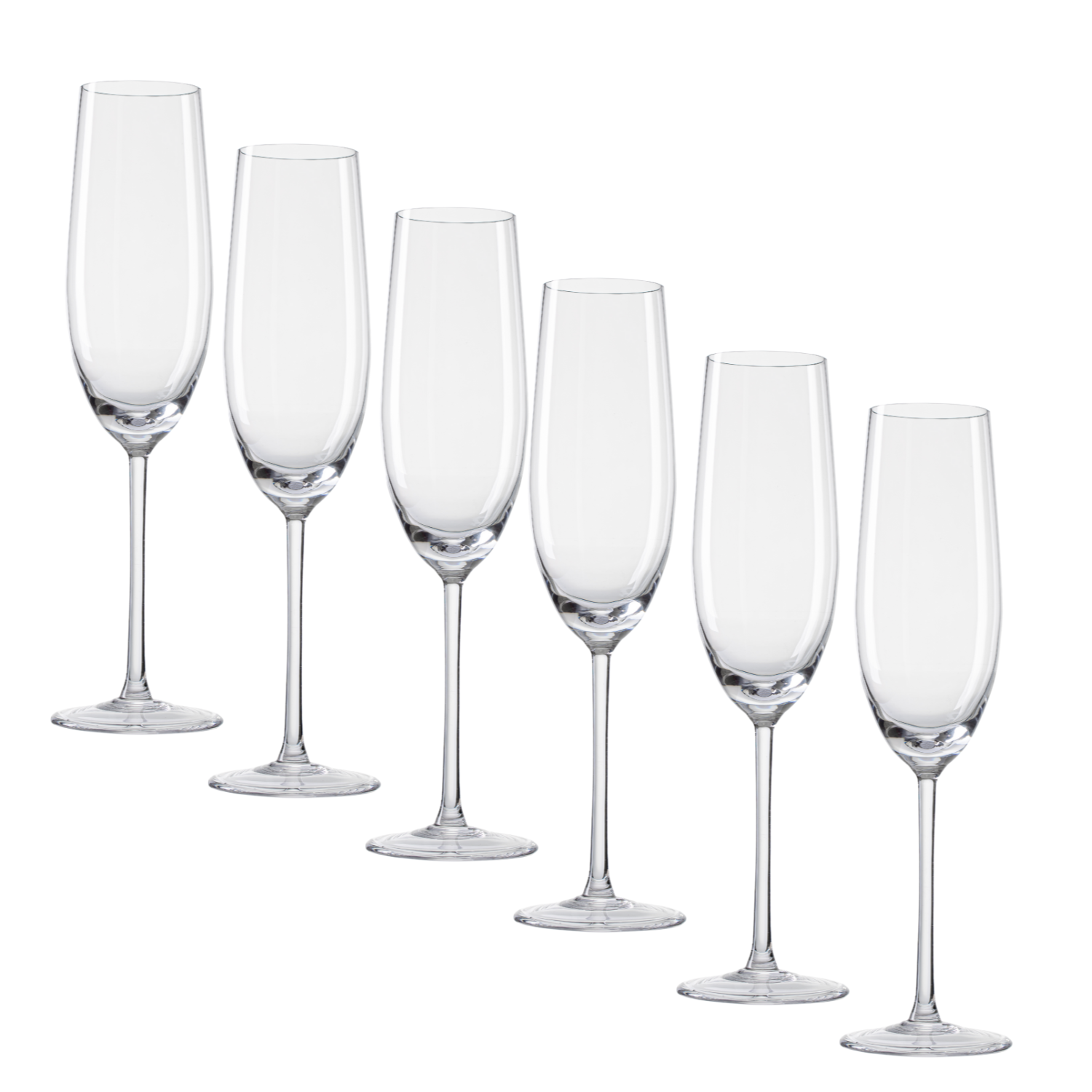 Jogo de 6 Taças de Cristal para Champagne Mozart Crystal By Frederico Strauss - 235ml - Concerto