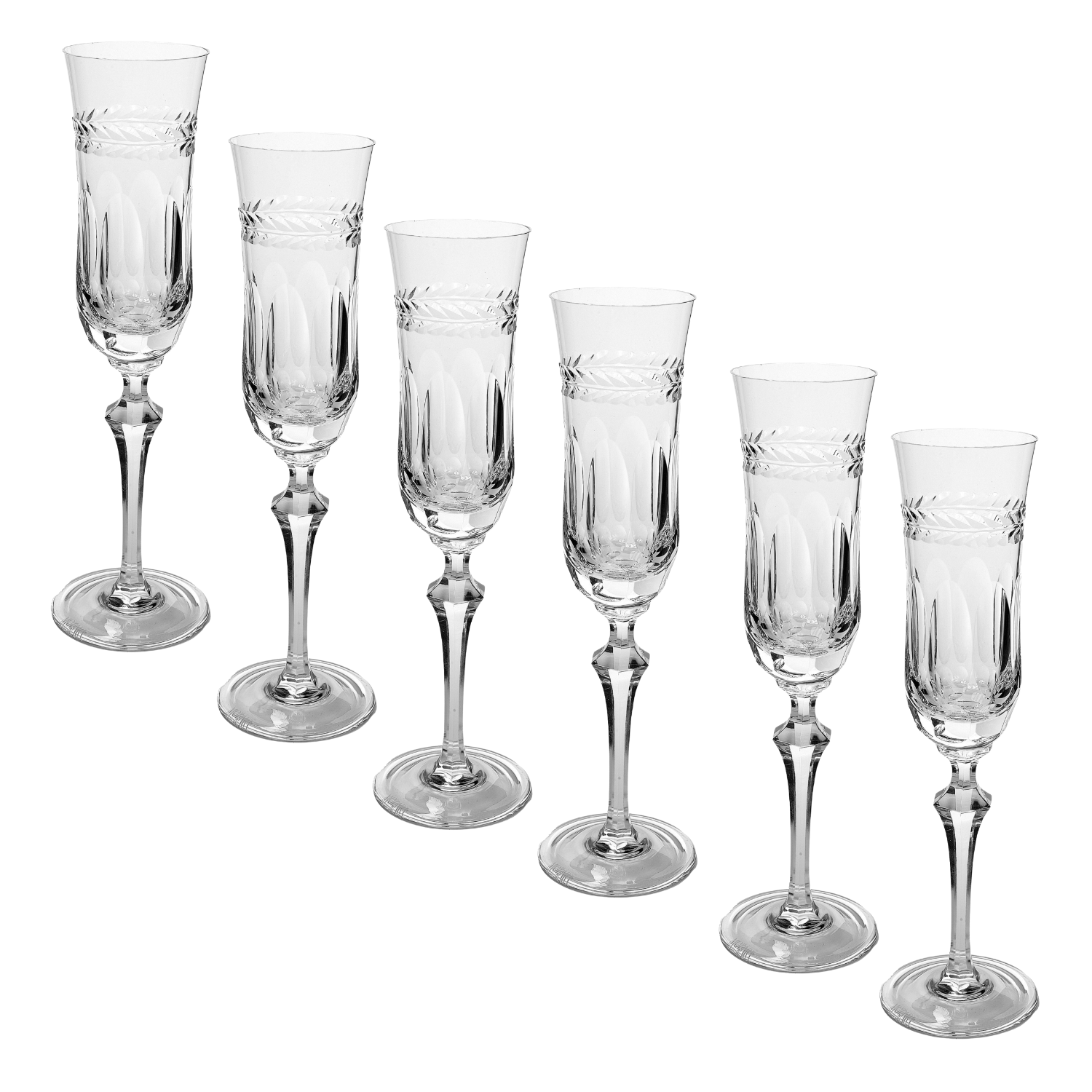 Jogo de 6 Taças de Cristal para Champagne Mozart Crystal By Frederico Strauss - 225ml - Serenata 17