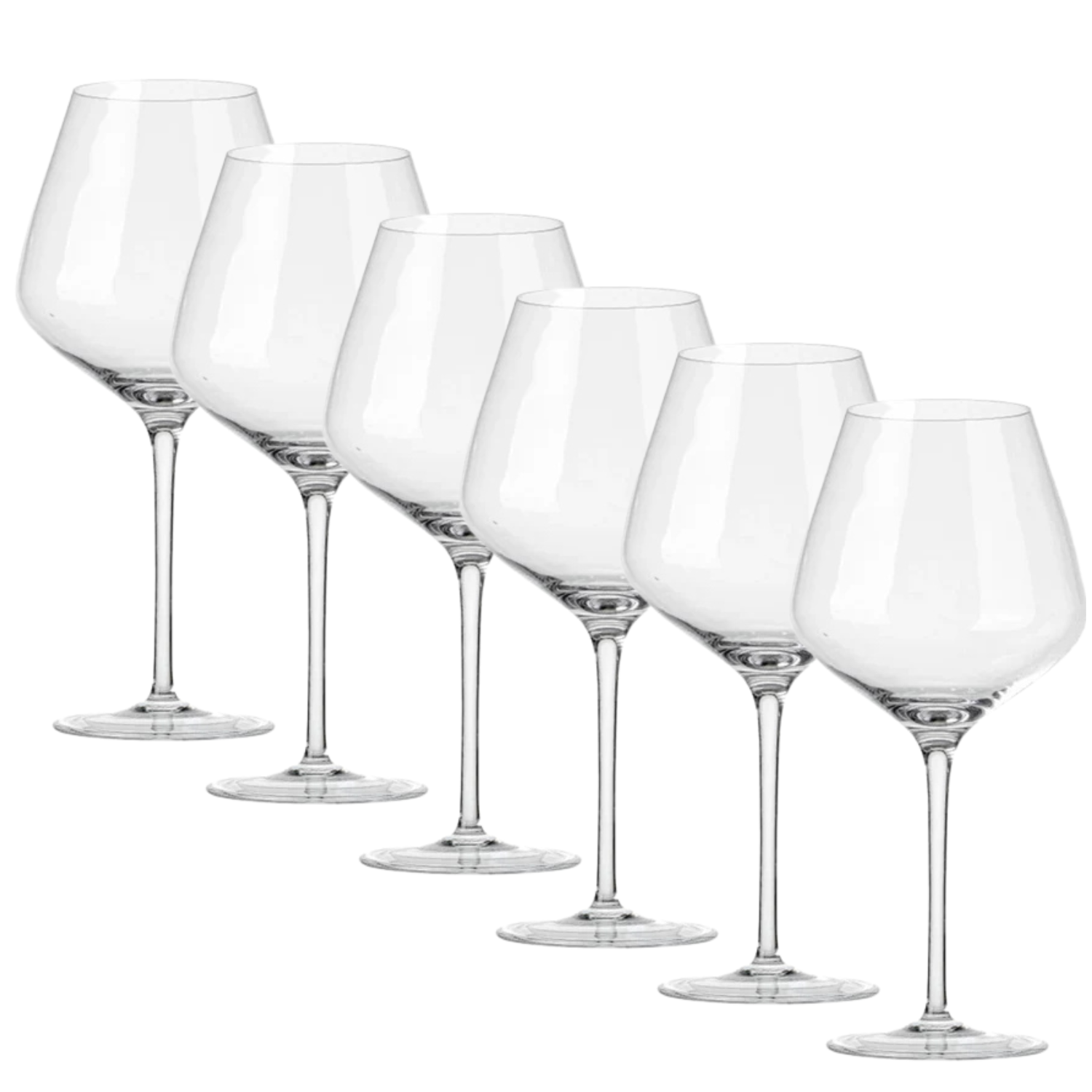 Jogo de 6 Taças de Cristal Lídio Carraro para Vinho Tinto Mozart Crystal By Frederico Strauss - 800ml - Concerto