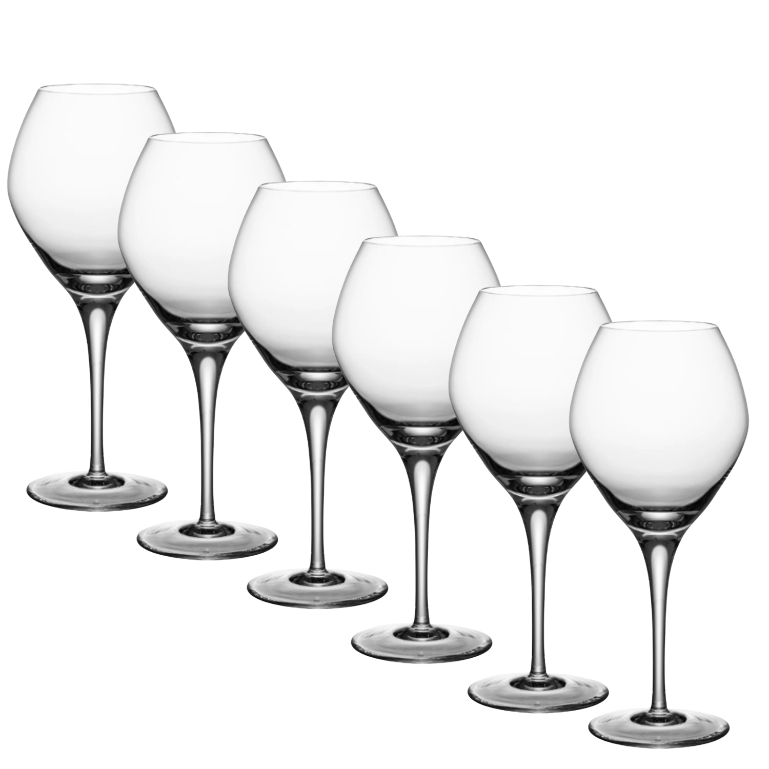 Jogo de 6 Taças de Cristal Sauternes para Vinho Branco Mozart Crystal By Frederico Strauss - 353ml - Sinfonia