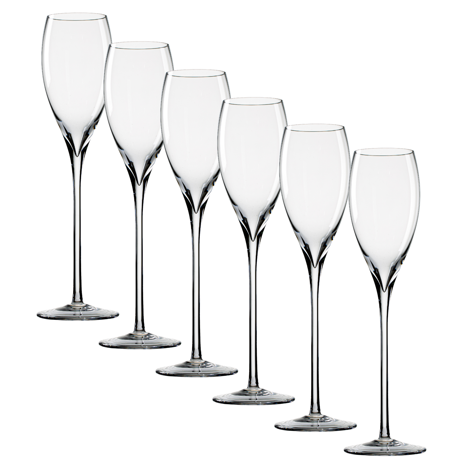 Jogo de 6 Taças de Cristal Serra Gaúcha para Espumante Mozart Crystal By Frederico Strauss - 180ml - Sinfonia