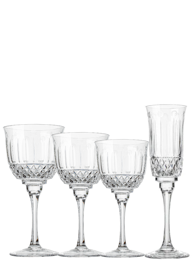 Jogo de 30 Peças (Água, Vinho Tinto, Vinho Branco, Licor e Champanhe)