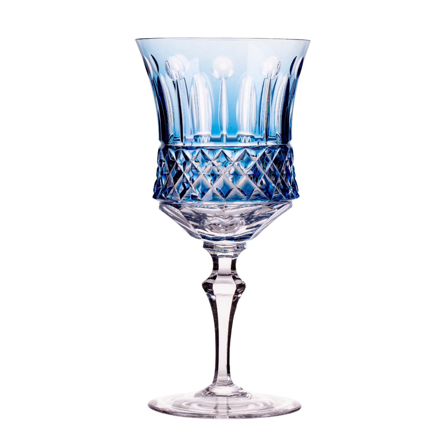 Taça de Cristal Flauta para Água Overlay Lapidado 69 Mozart Crystal By Frederico Strauss
