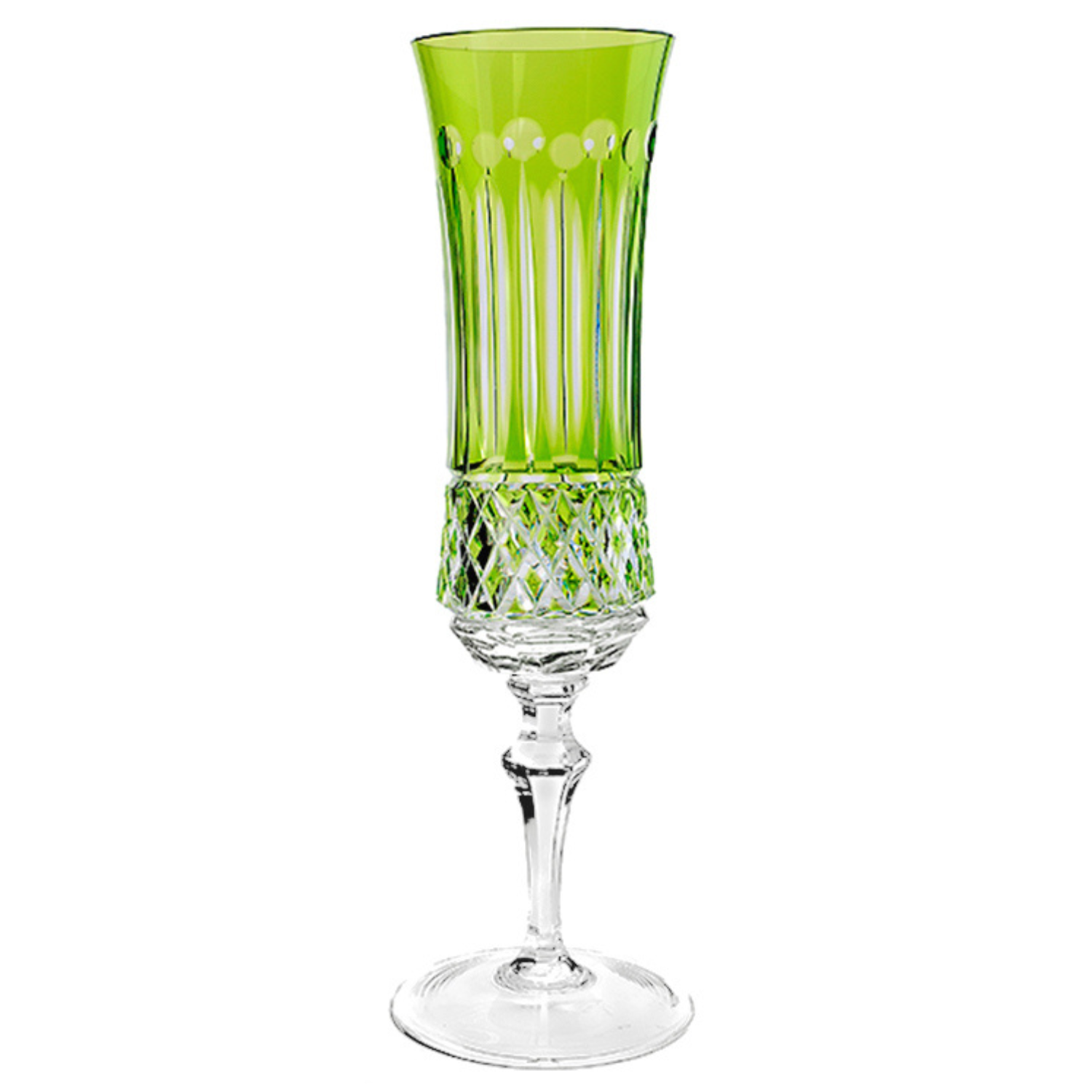 Taça de Cristal Flauta para Champagne Overlay Lapidado 69 Mozart Crystal By Frederico Strauss